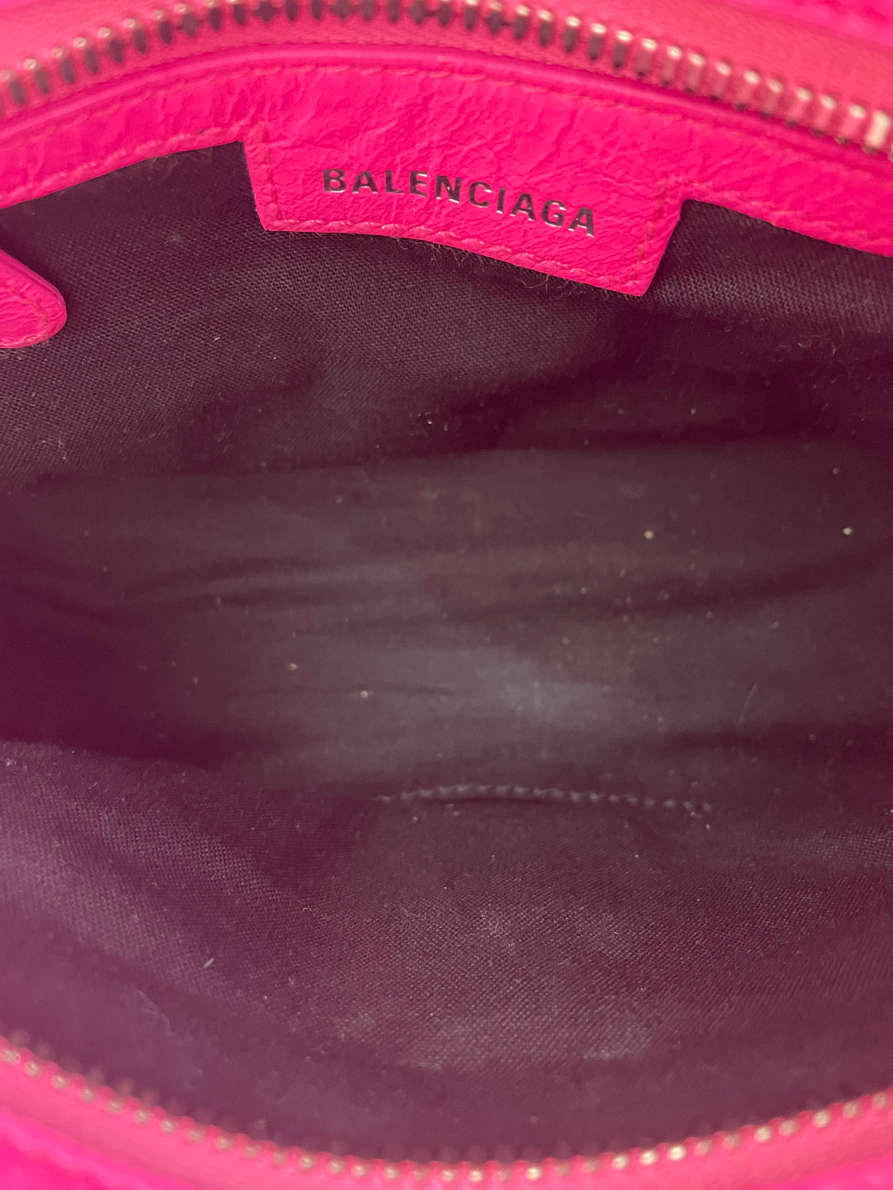 BALENCIAGA/Cross Body Bag/Leather/PNK/neo cagole hot pink view 5