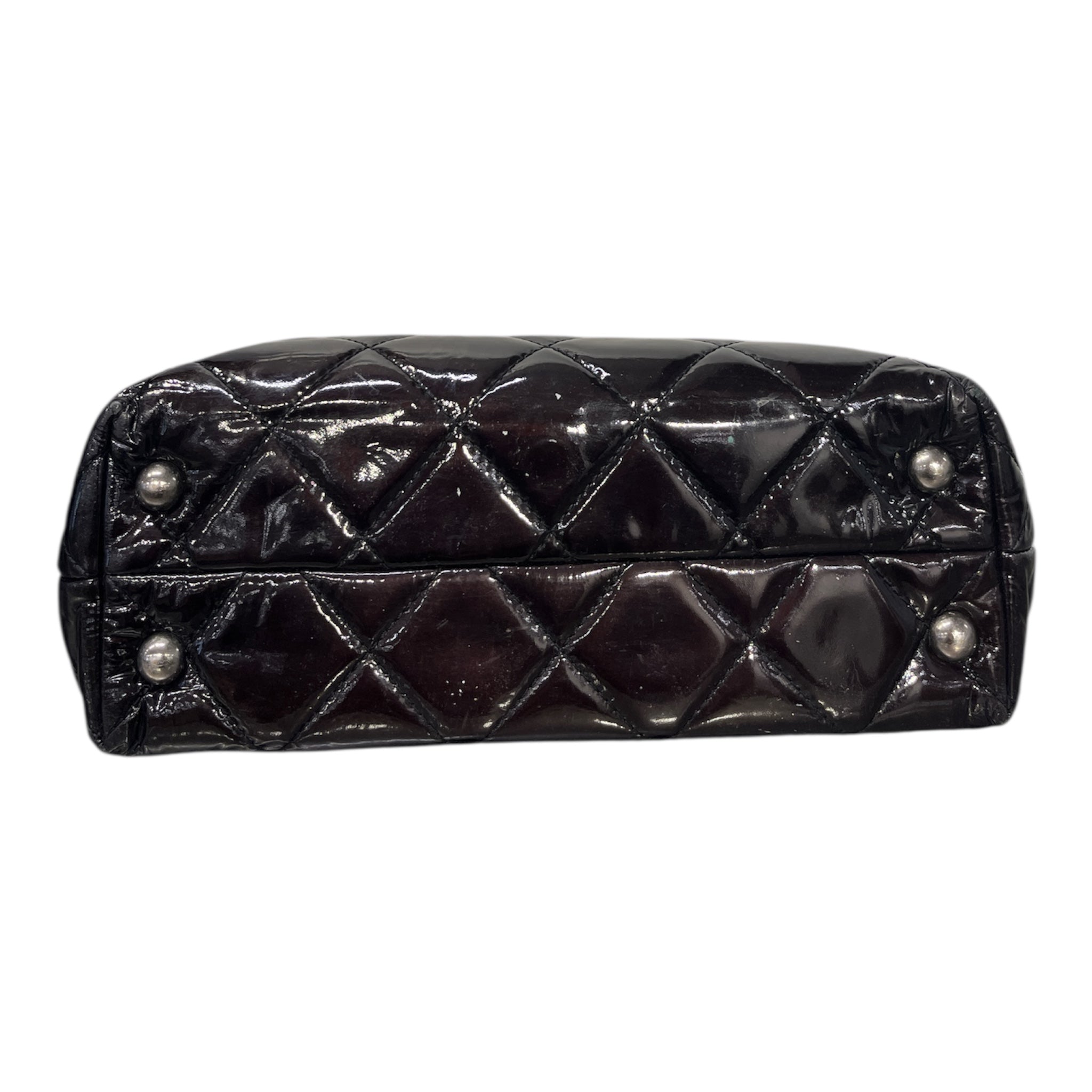 CHANEL/Tote Bag/Leather/BLK/PATENT LEATHER SILVER HARDWARE view 3