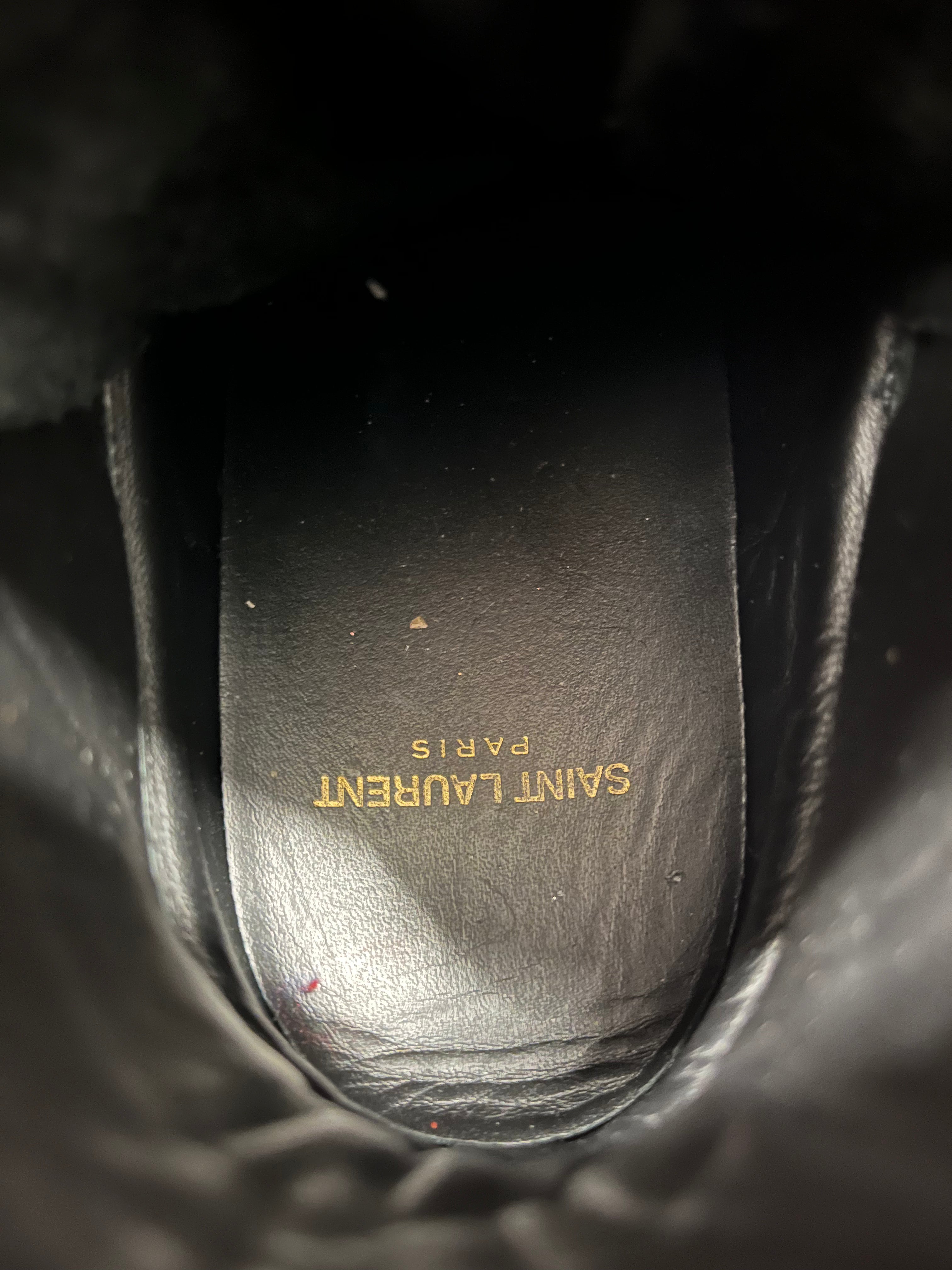 SAINT LAURENT/Hi-Sneakers/US 7/Leather/BLK/SMALL STUD SIDES view 3