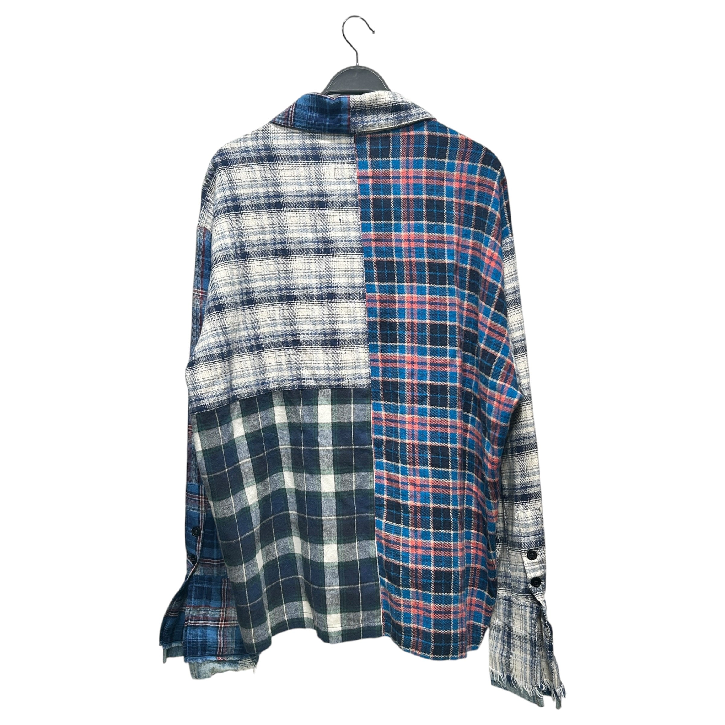 GREG LAUREN/Flannel Shirt/4/Cotton/BLU/Plaid/Patchwork Flannel view 2