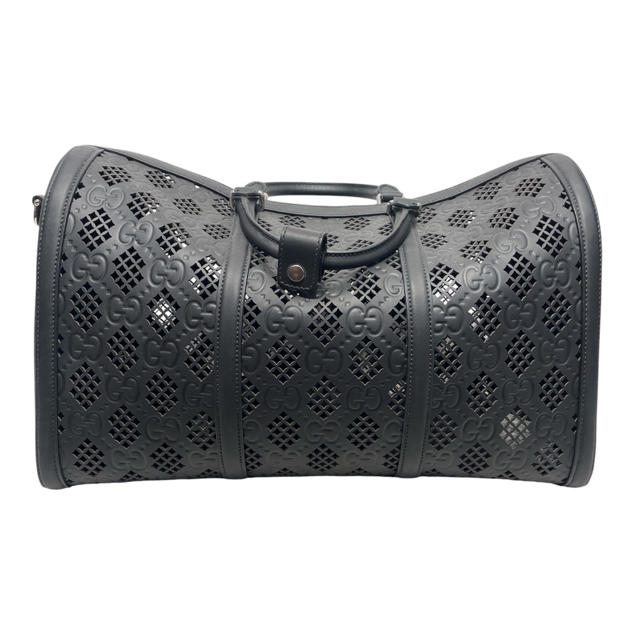 GUCCI/Boston Bag/Leather/BLK/Cut Out Weekender GG Bag view 1