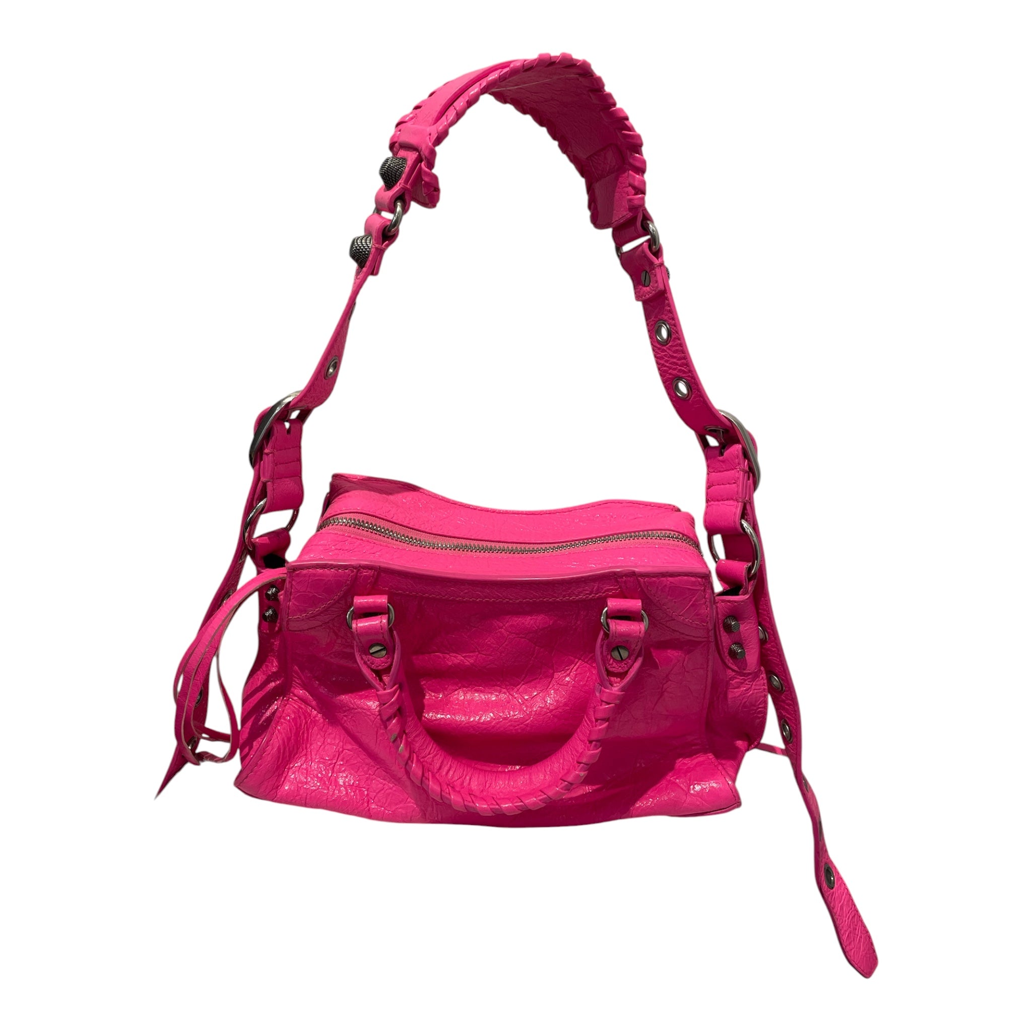 BALENCIAGA/Cross Body Bag/Leather/PNK/neo cagole hot pink view 2