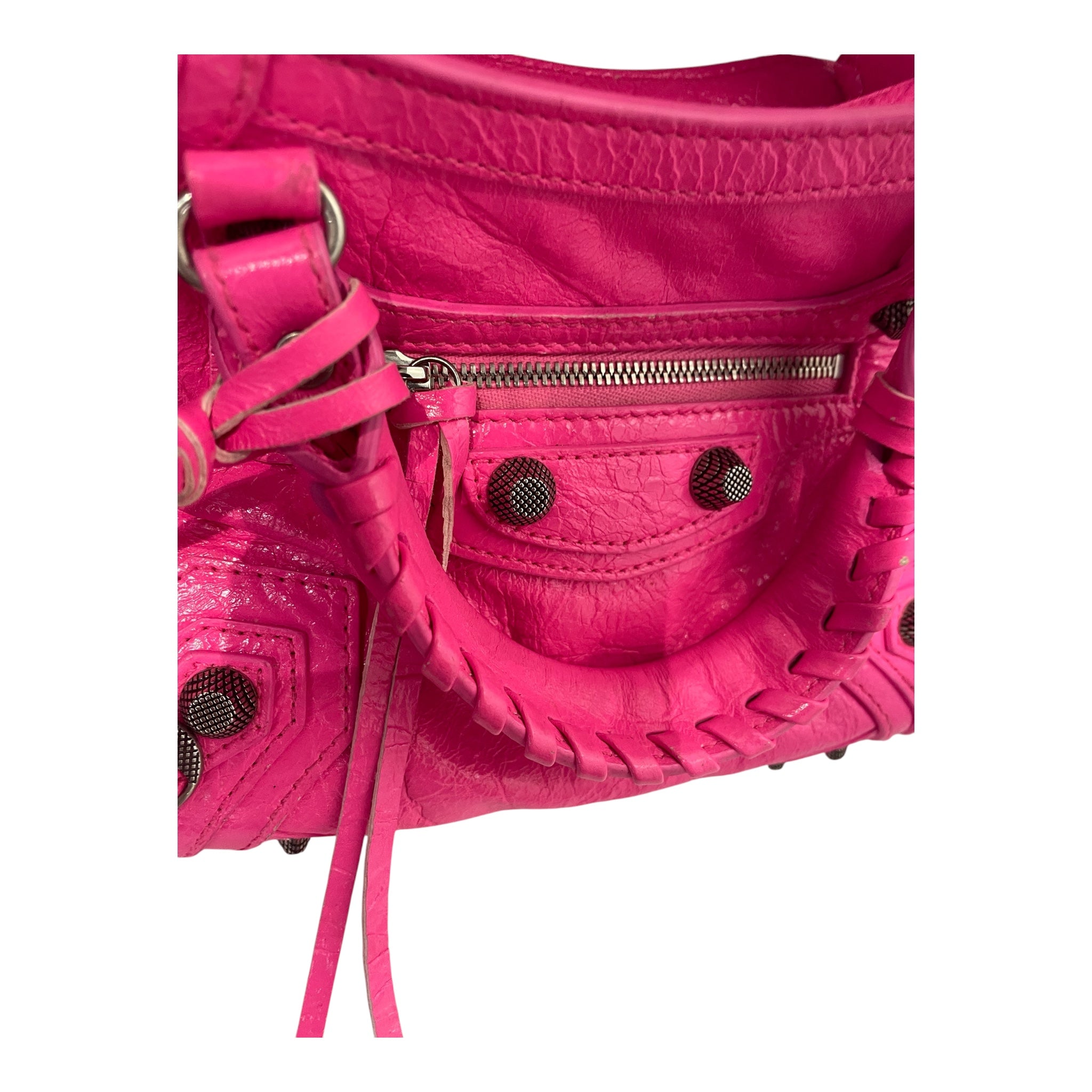 BALENCIAGA/Cross Body Bag/Leather/PNK/neo cagole hot pink view 6
