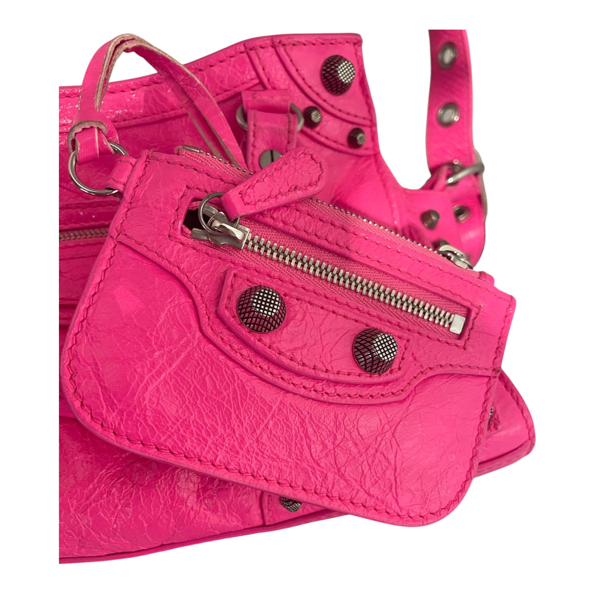 BALENCIAGA/Cross Body Bag/Leather/PNK/neo cagole hot pink view 8