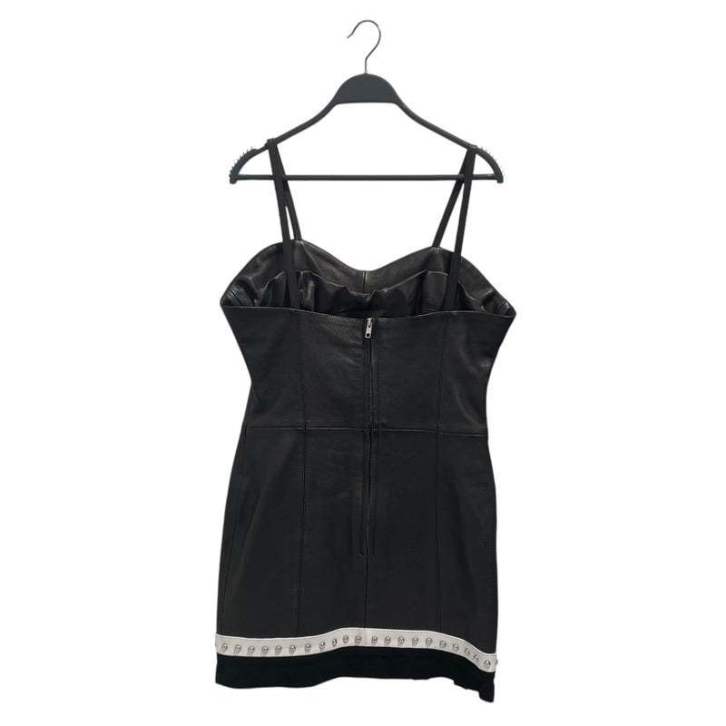 Understated Leather/Dress/S/Leather/BLK/Black Studded Leather Dress