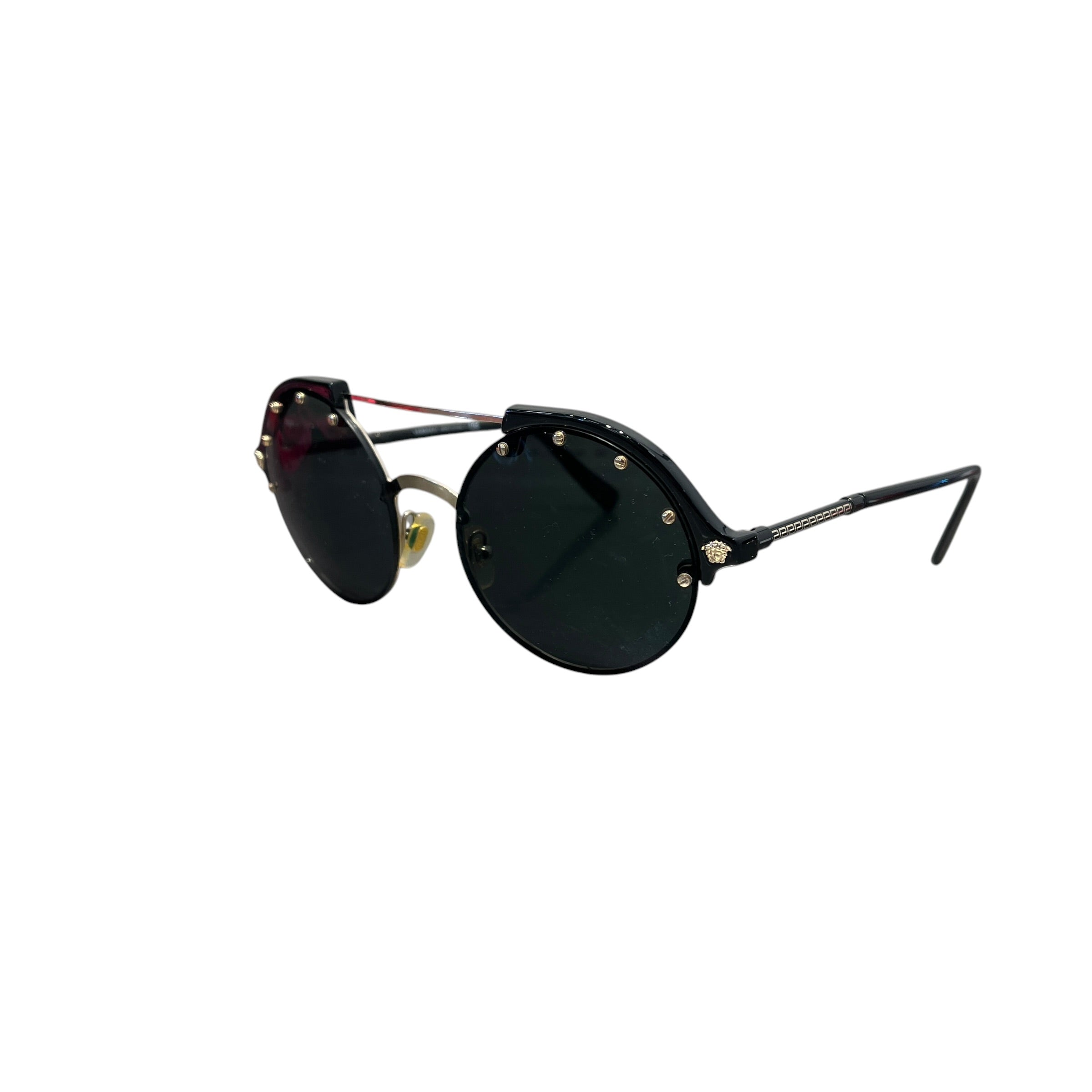 VERSACE/Sunglasses/Metal/BLK/Round/M's/Medusa Insignia Round Sunnies view 2