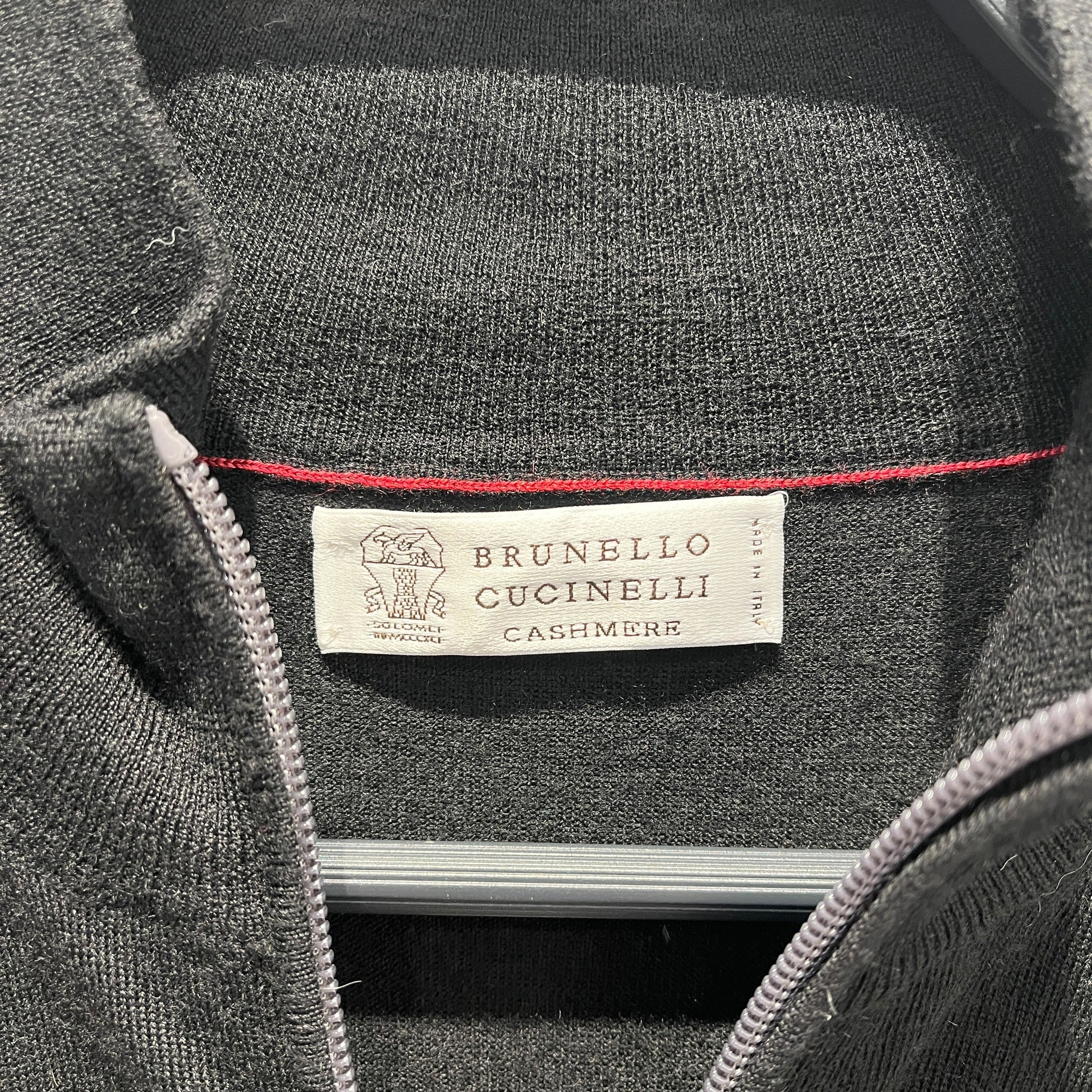 BRUNELLO CUCINELLI/Sweatshirt/XXL/Cashmere/BLK/Pullover/Black Cashmere Quarter Zip SLV view 3