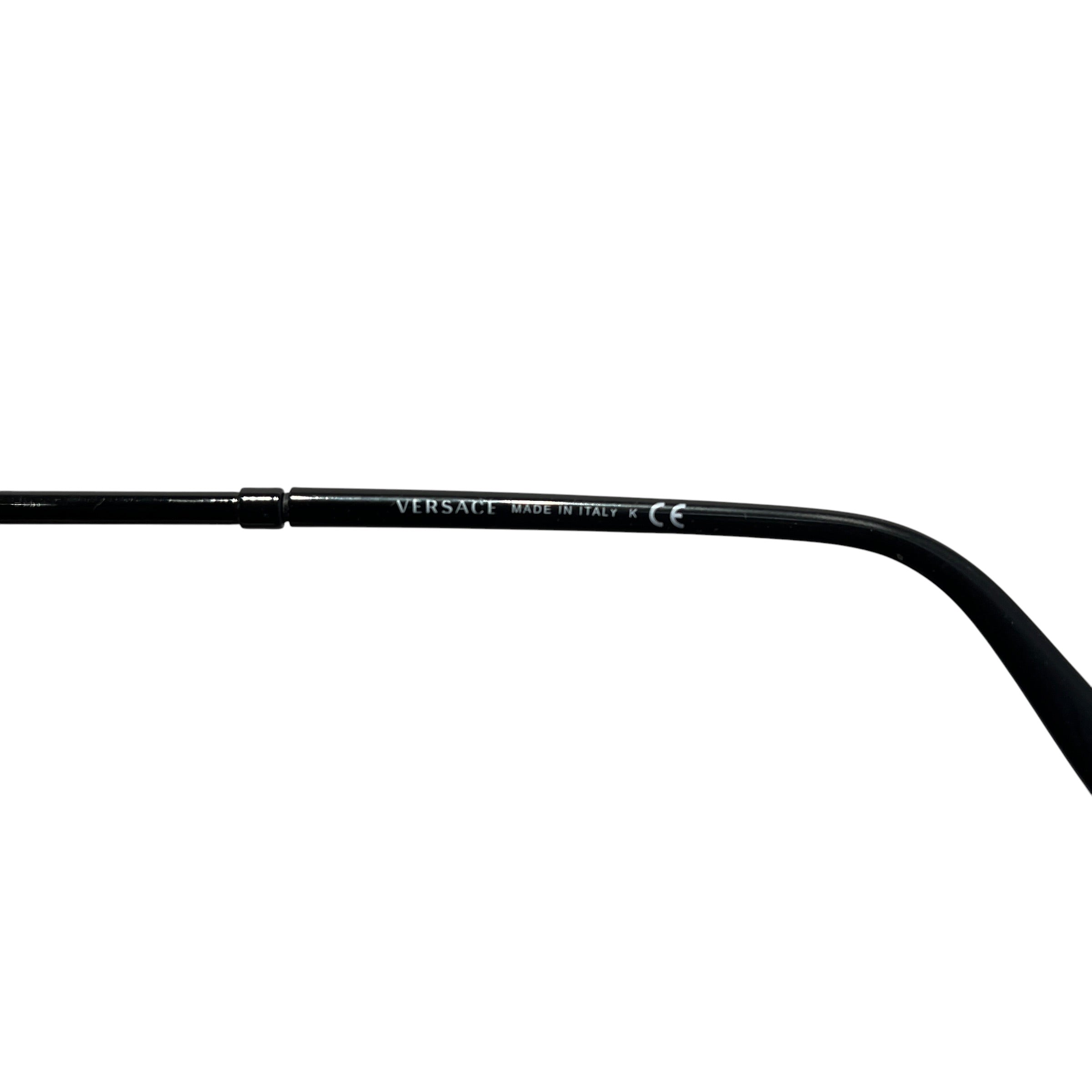 VERSACE/Sunglasses/Metal/BLK/Round/M's/Medusa Insignia Round Sunnies view 3