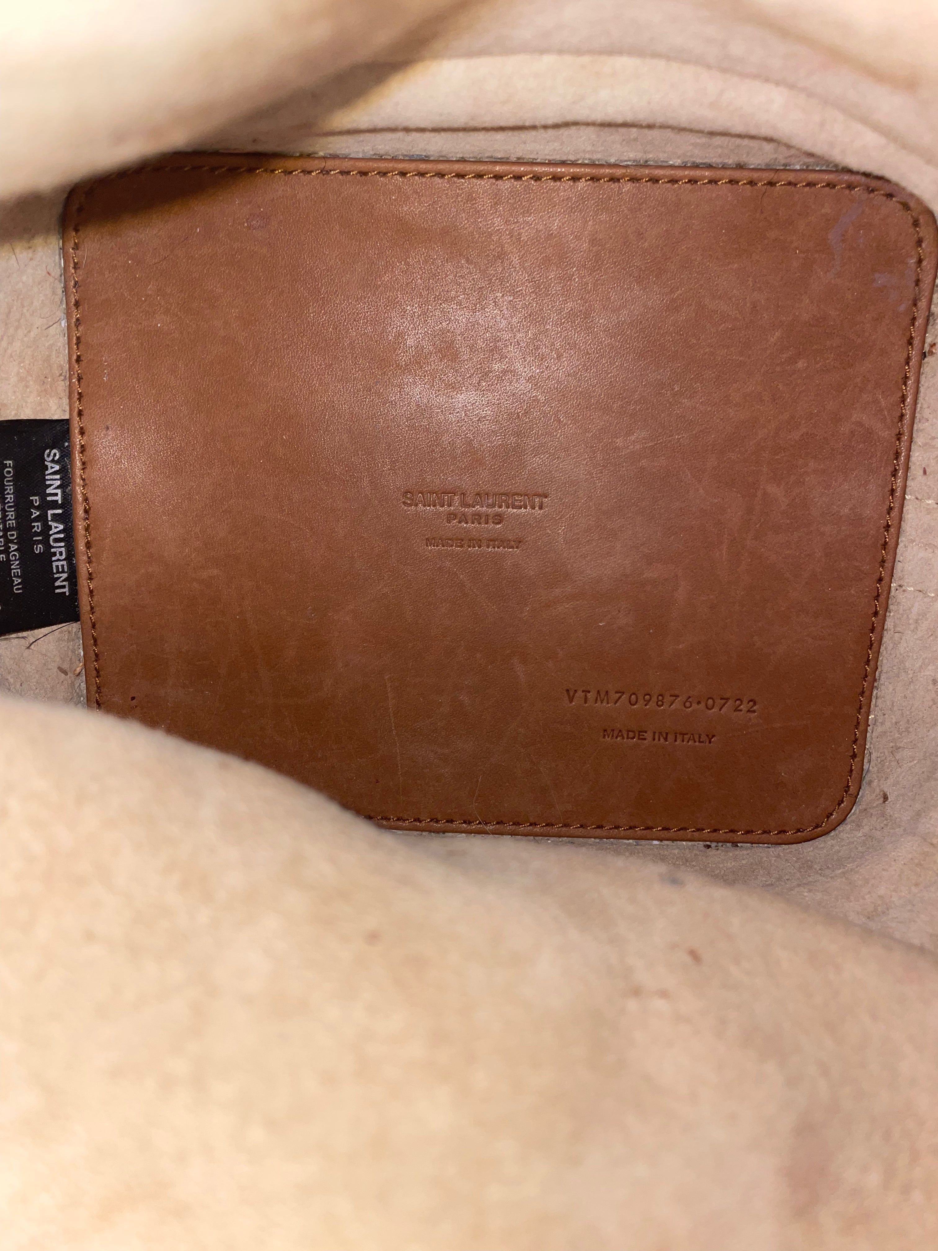 SAINT LAURENT/Cross Body Bag/Fake Fur/CRM/SHERLING BUCKET BAG view 4