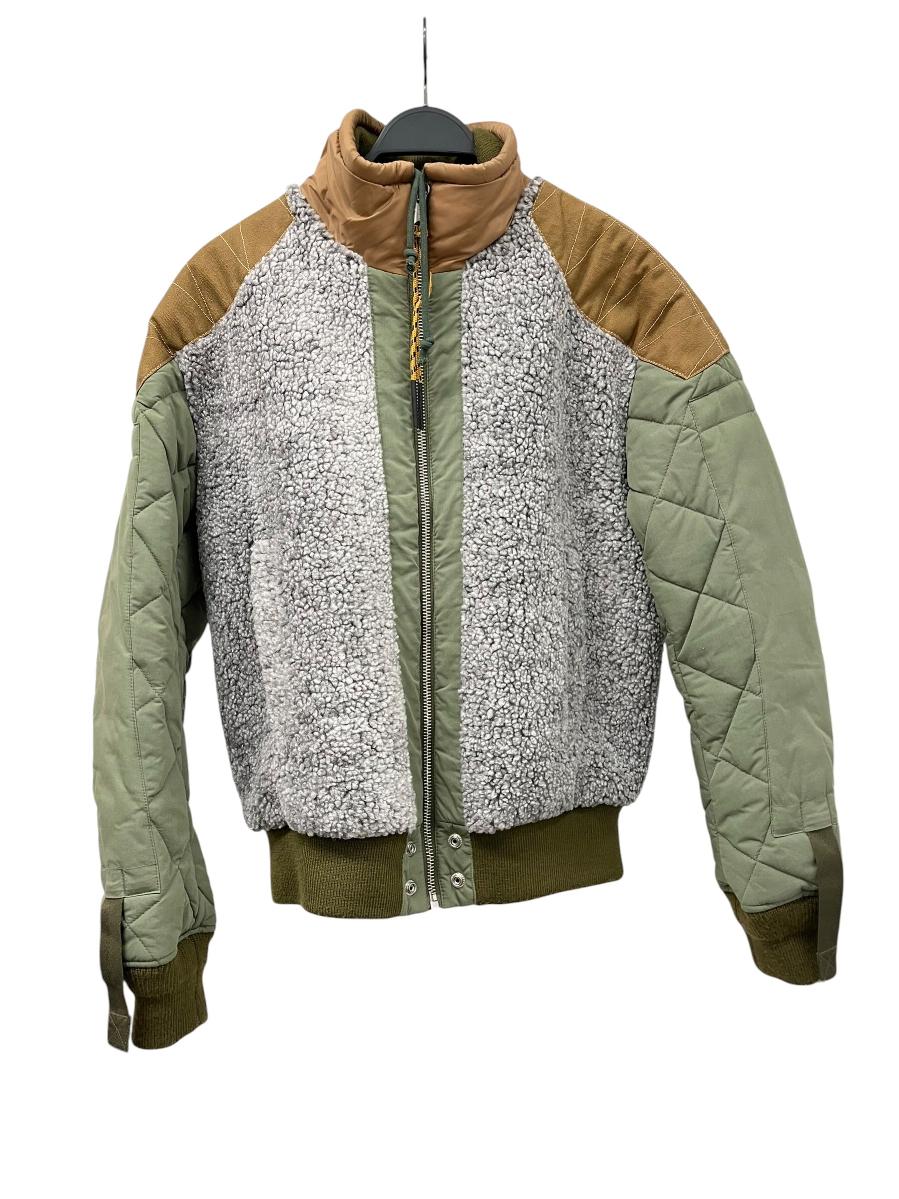 DIESEL/Puffer Jkt/M/Nylon/KHK/W-POW-TEDDY PUFFER JKT view 1