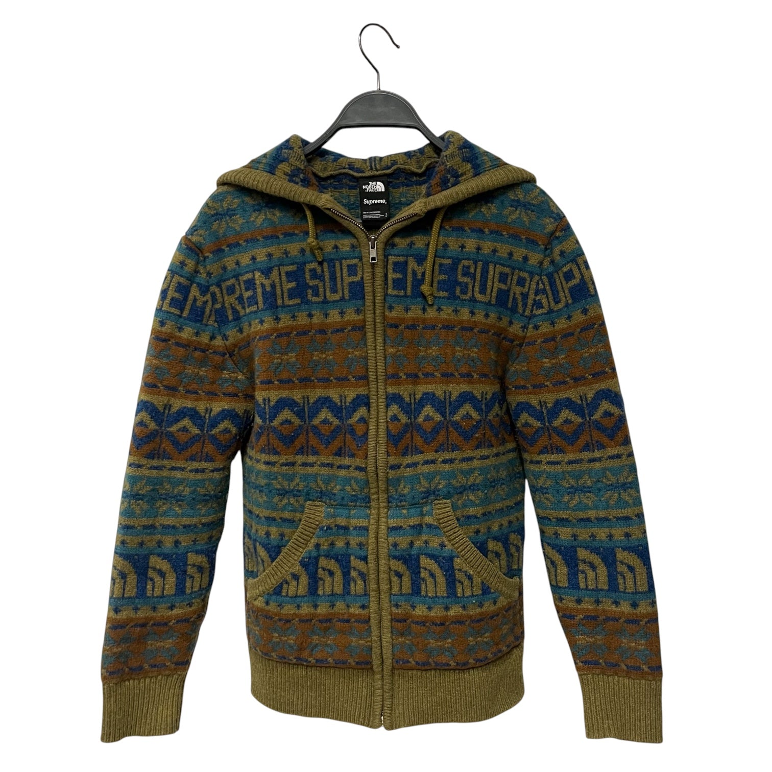 Supreme/THE NORTH FACE/Zip Up Hoodie/S/Wool/GRN/ view 1