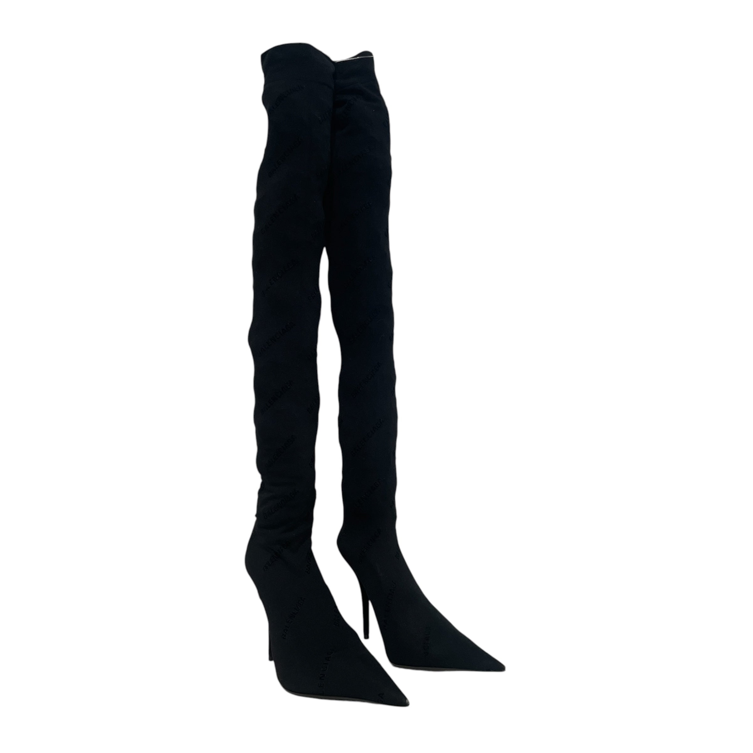 BALENCIAGA/Heels/EU 38/BLK/Knife Knit Booties view 1