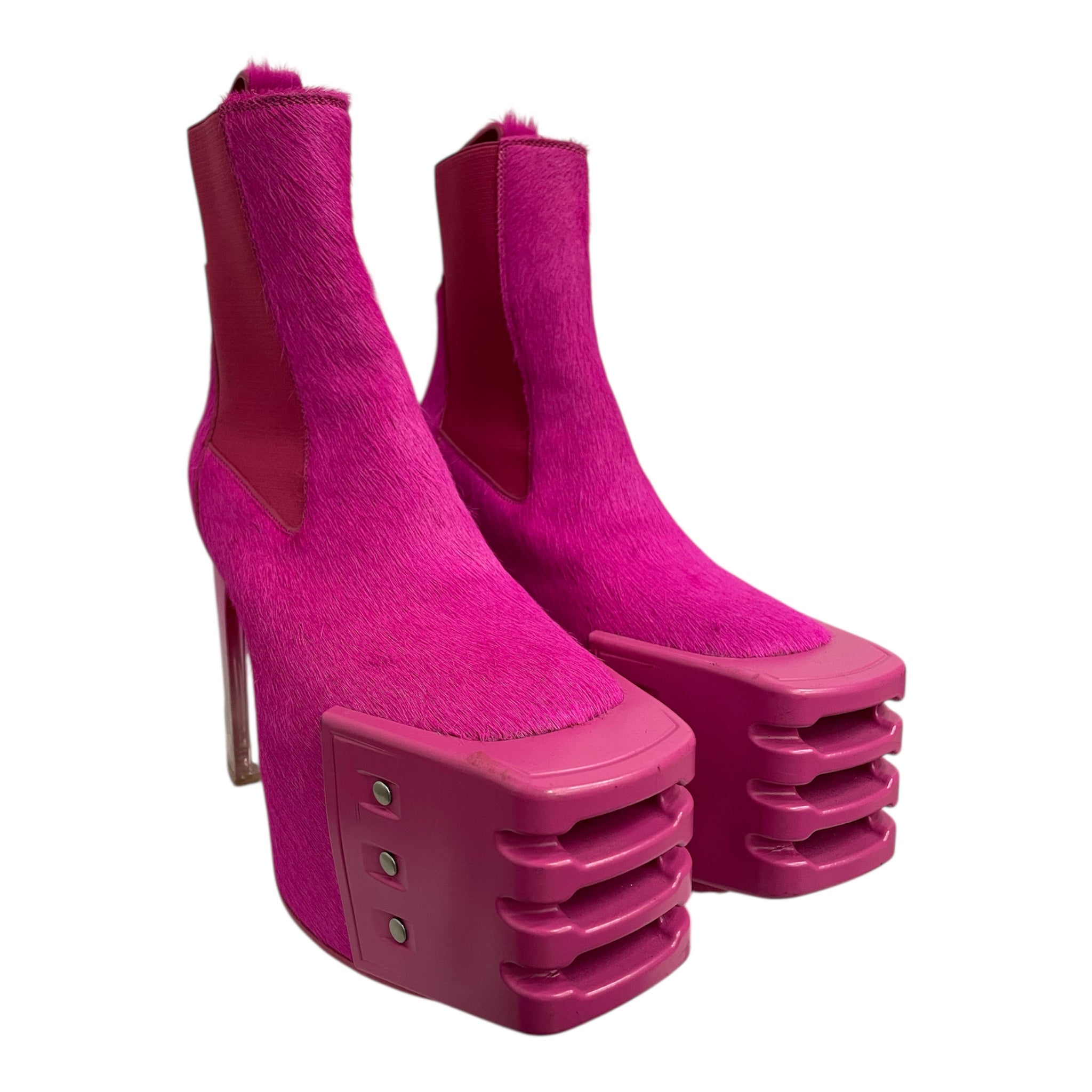 Rick Owens/Heels/EU 38/Fur/PNK/NEON PINK KISS HEELS view 1