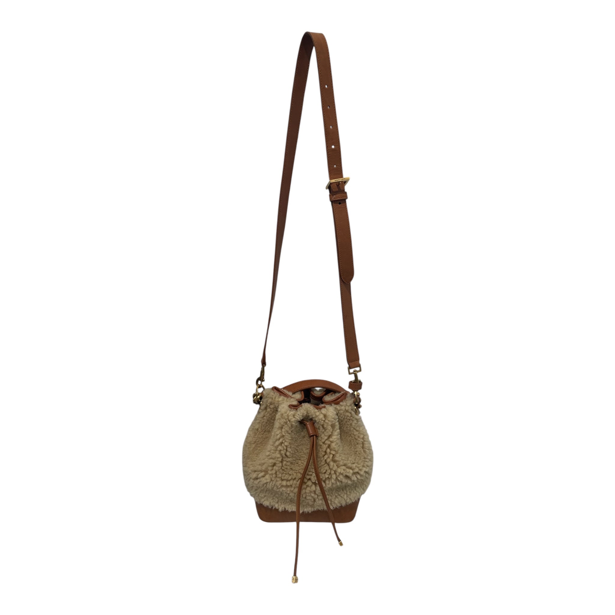 SAINT LAURENT/Cross Body Bag/Fake Fur/CRM/SHERLING BUCKET BAG view 1