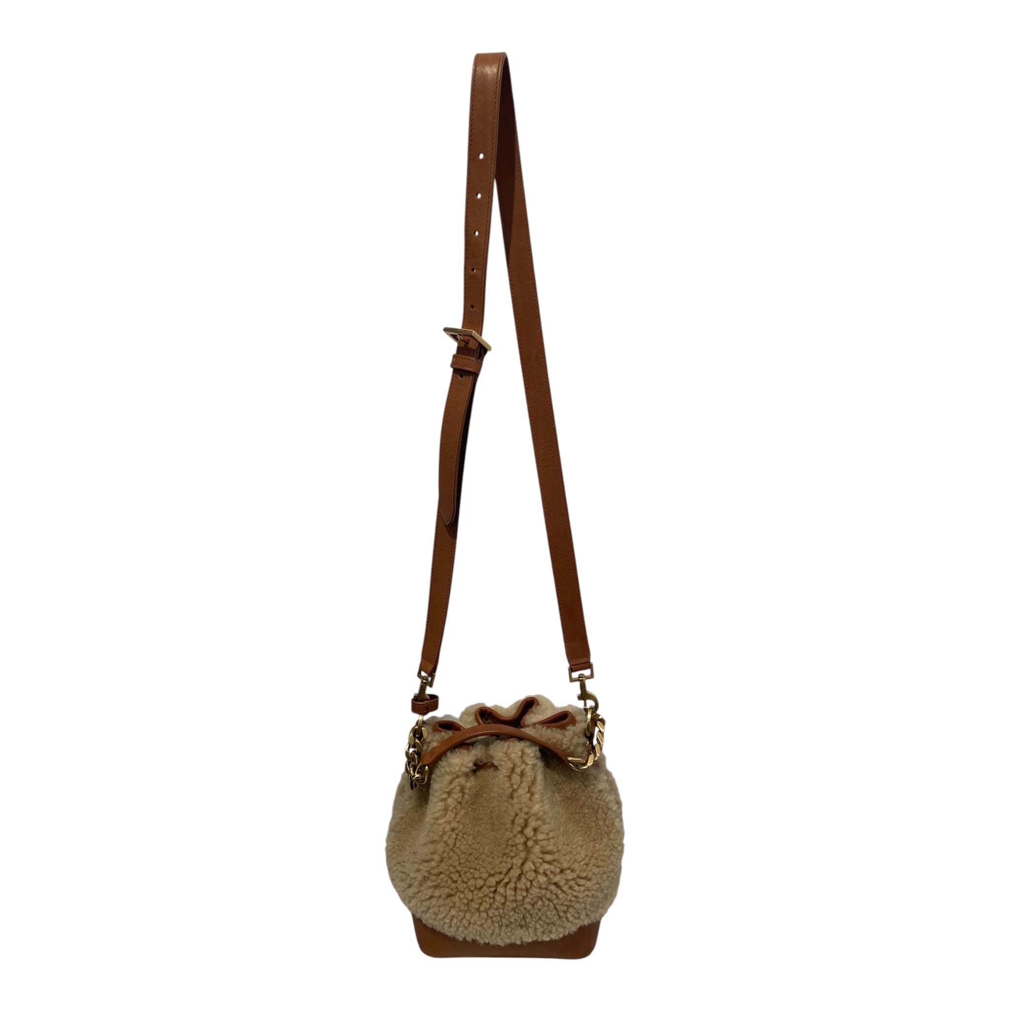 SAINT LAURENT/Cross Body Bag/Fake Fur/CRM/SHERLING BUCKET BAG view 2