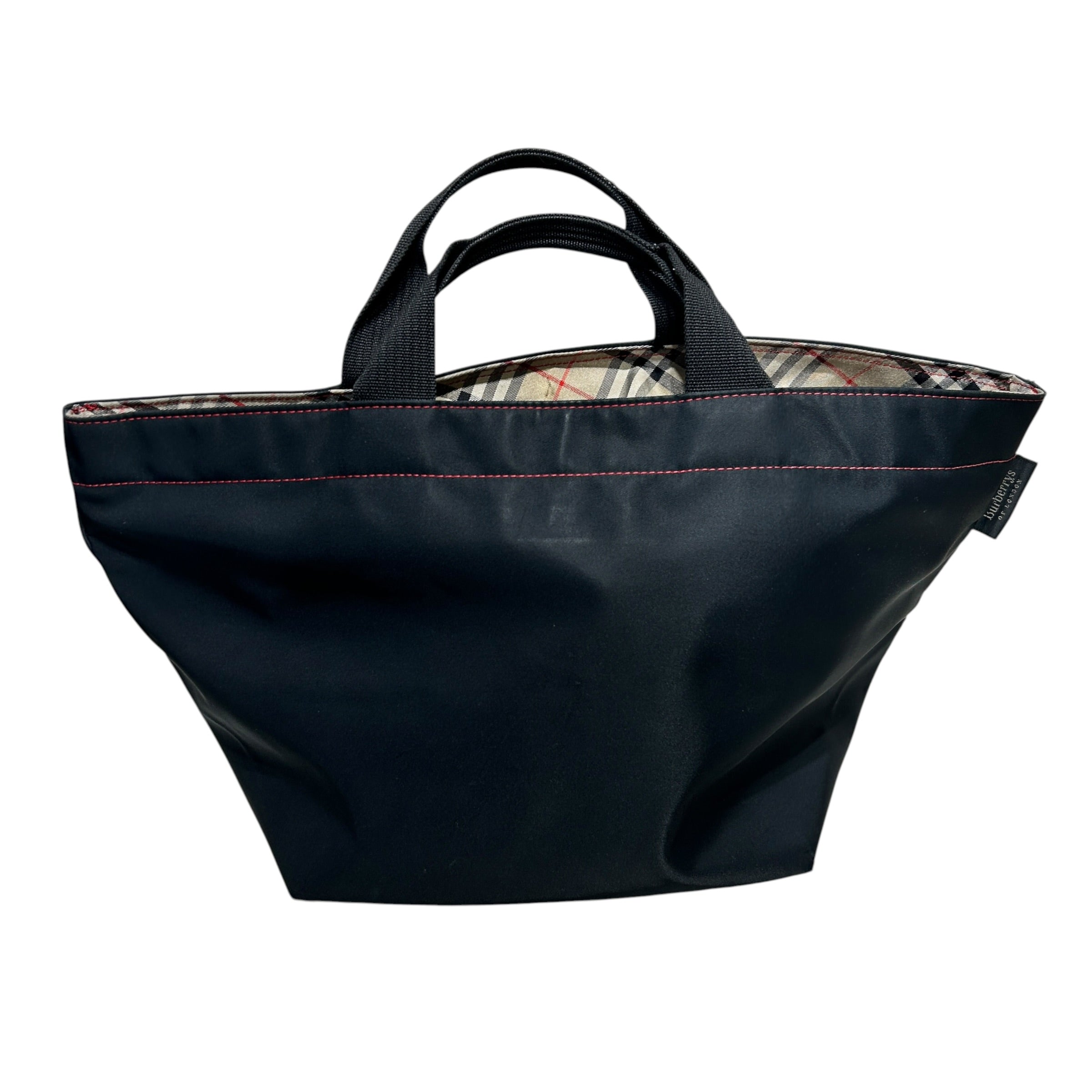 BURBERRYS/Tote Bag/Nylon/BLK/CANVAS CHECK HANG BAG view 1