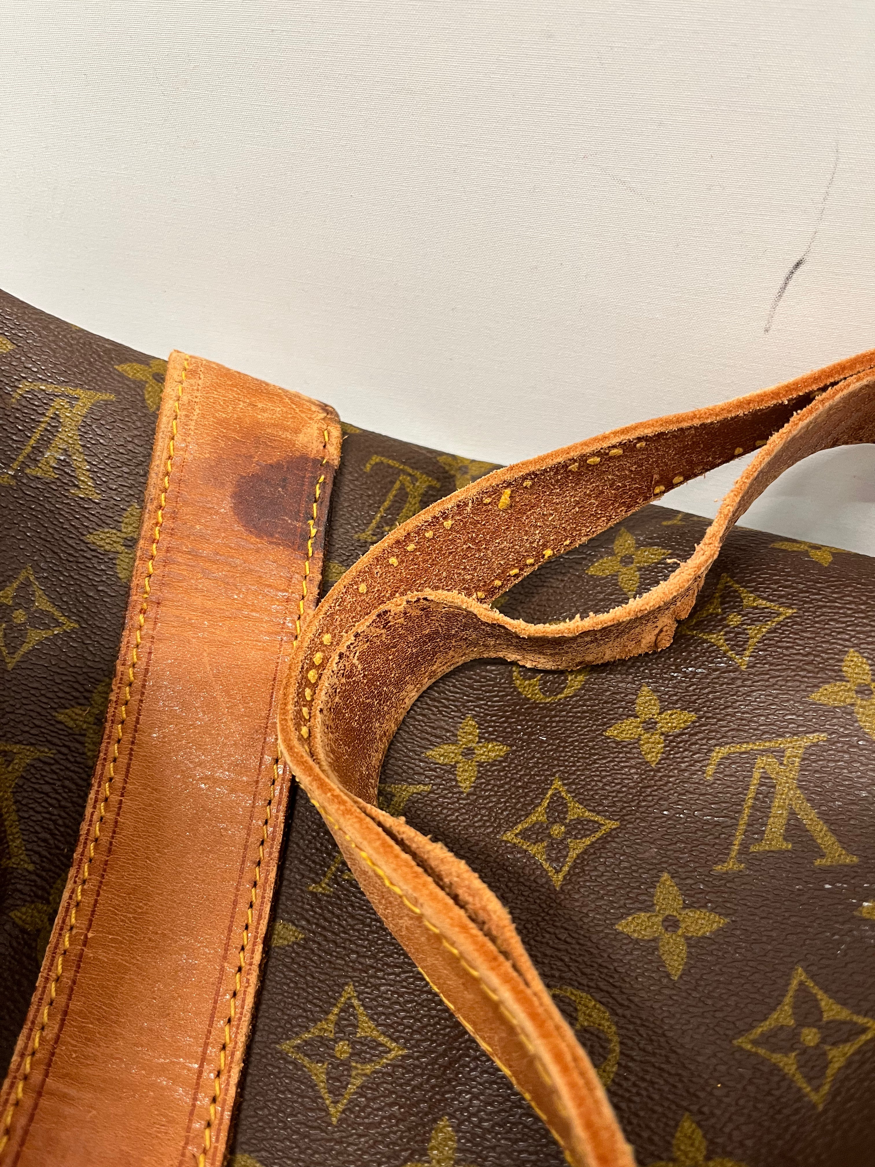 LOUIS VUITTON/Cross Body Bag/Monogram/Leather/BRW/KEEP ALL DUFFLE BAG view 4