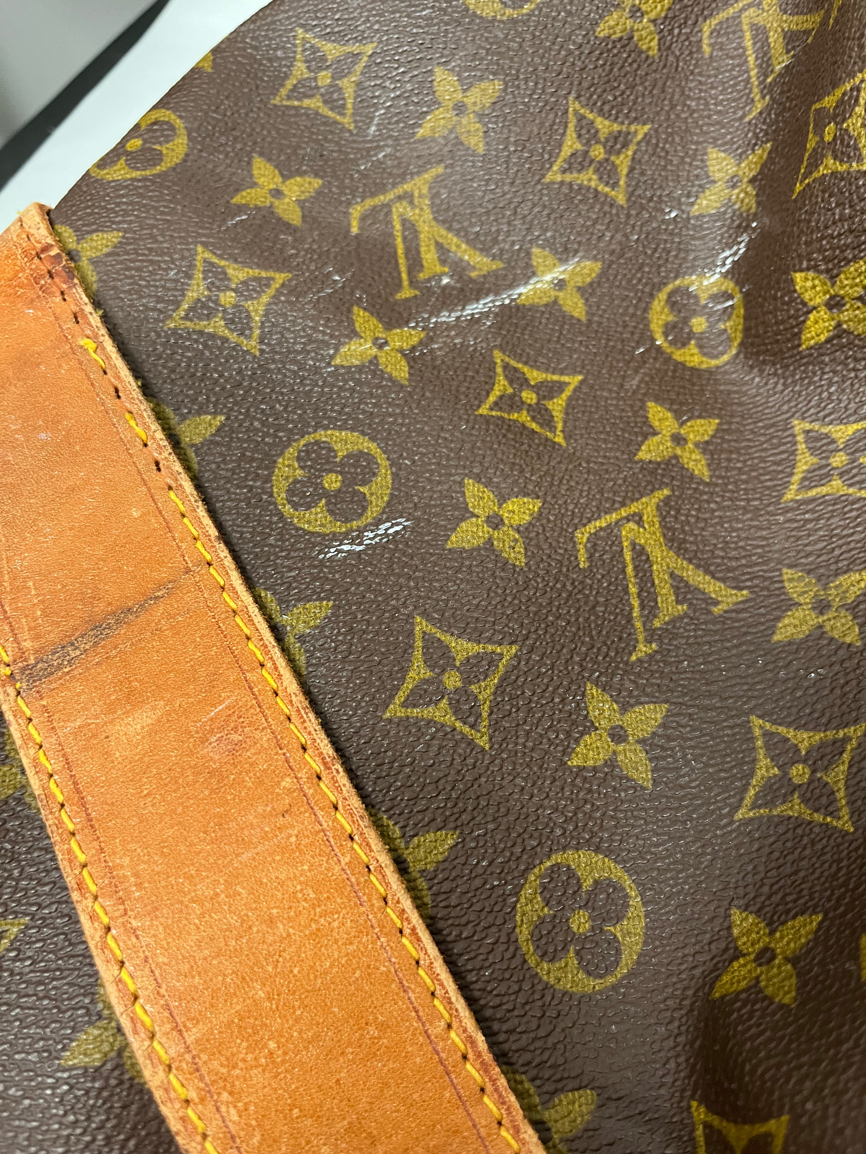 LOUIS VUITTON/Cross Body Bag/Monogram/Leather/BRW/KEEP ALL DUFFLE BAG view 5