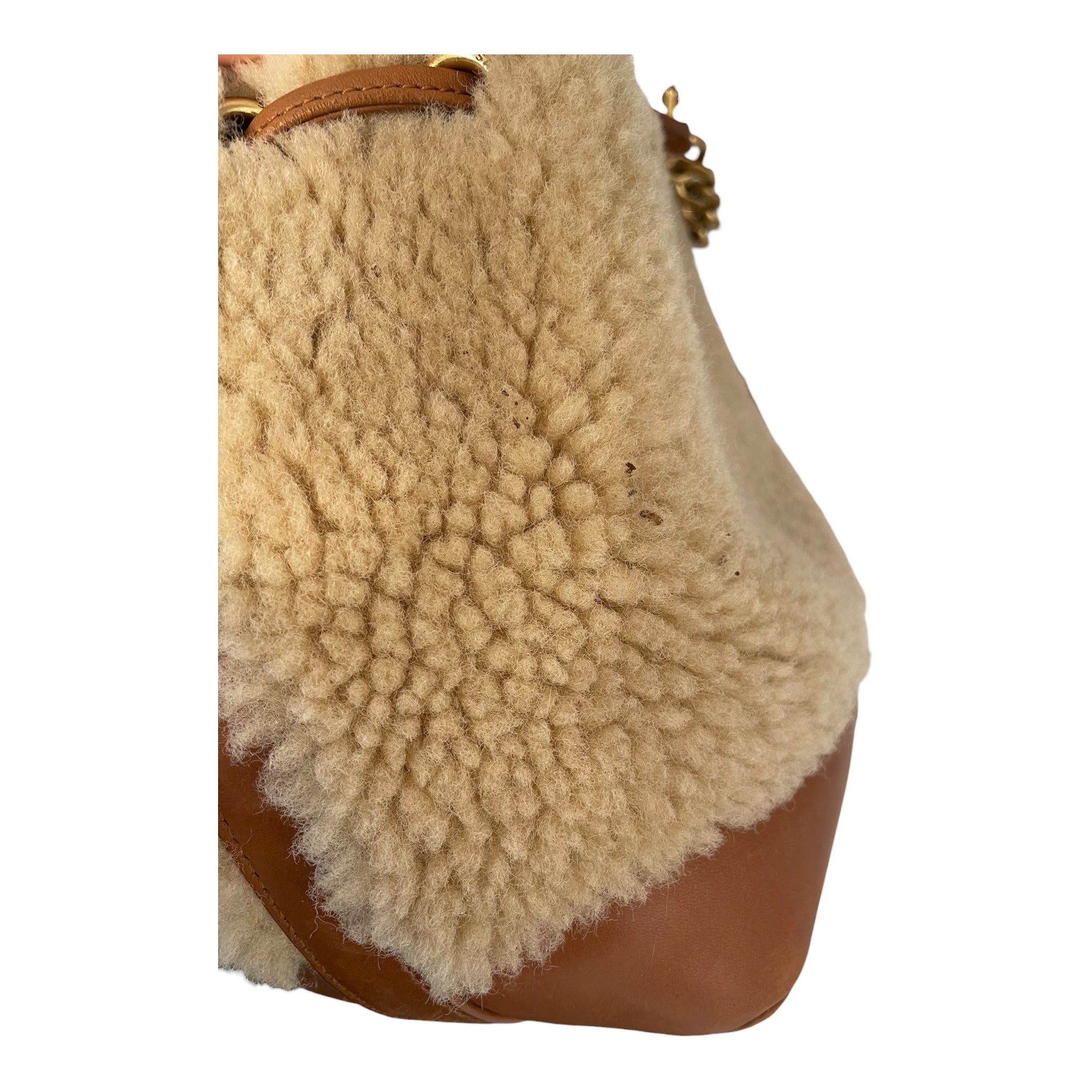 SAINT LAURENT/Cross Body Bag/Fake Fur/CRM/SHERLING BUCKET BAG view 8