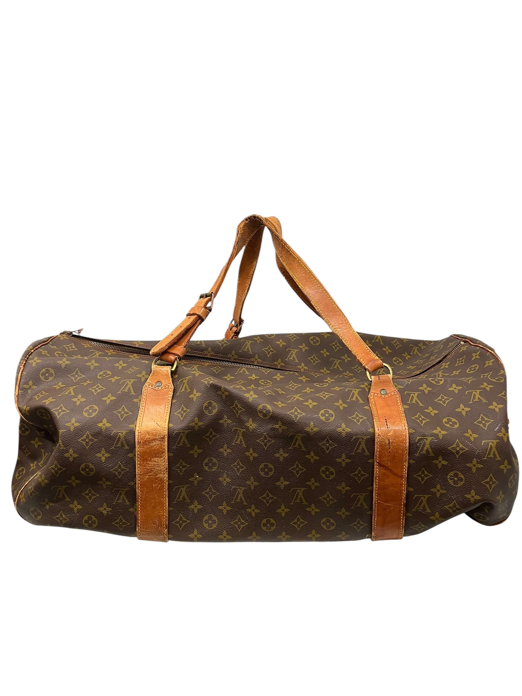 LOUIS VUITTON/Cross Body Bag/Monogram/Leather/BRW/KEEP ALL DUFFLE BAG view 2