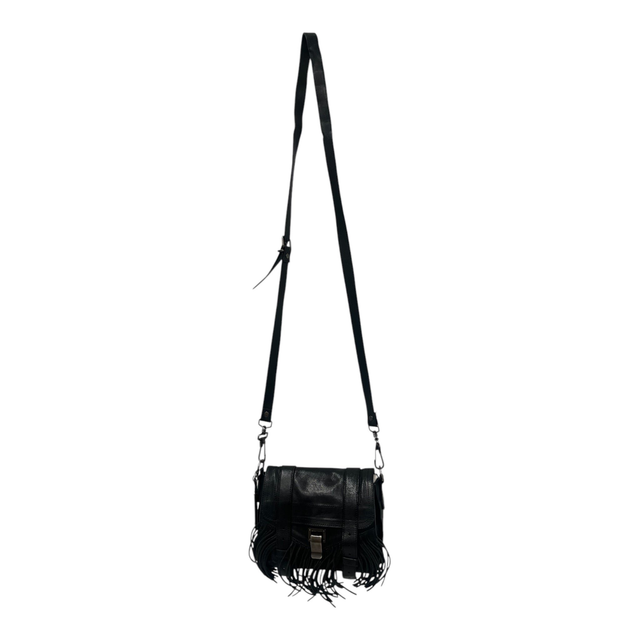 PROENZA SCHOULER/Cross Body Bag/S/Leather/BLK/LAMBSKIN TINY FRINGE BAG view 1