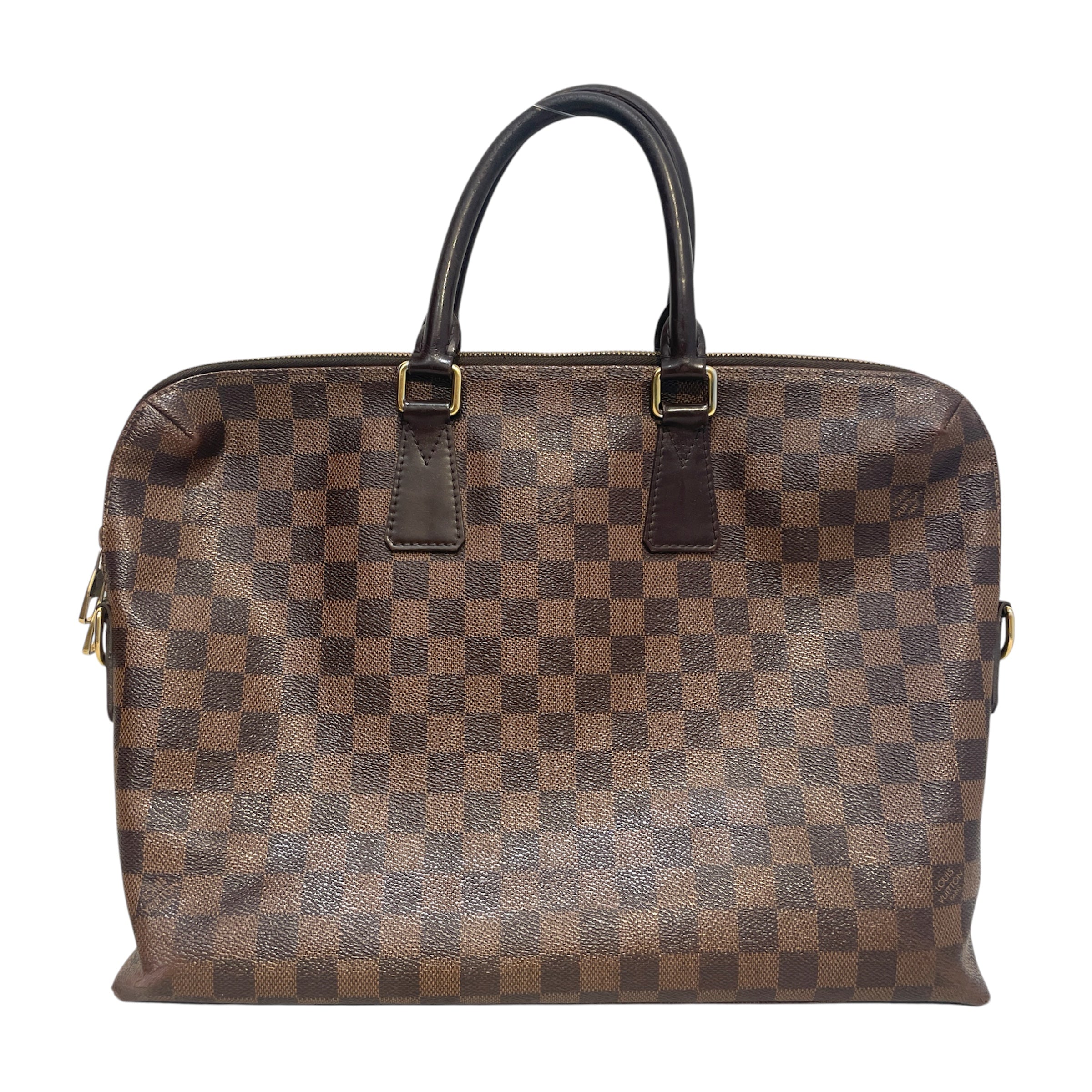 LOUIS VUITTON/Tote Bag/Monogram/Leather/BRW/Damier Ebene Porte view 3