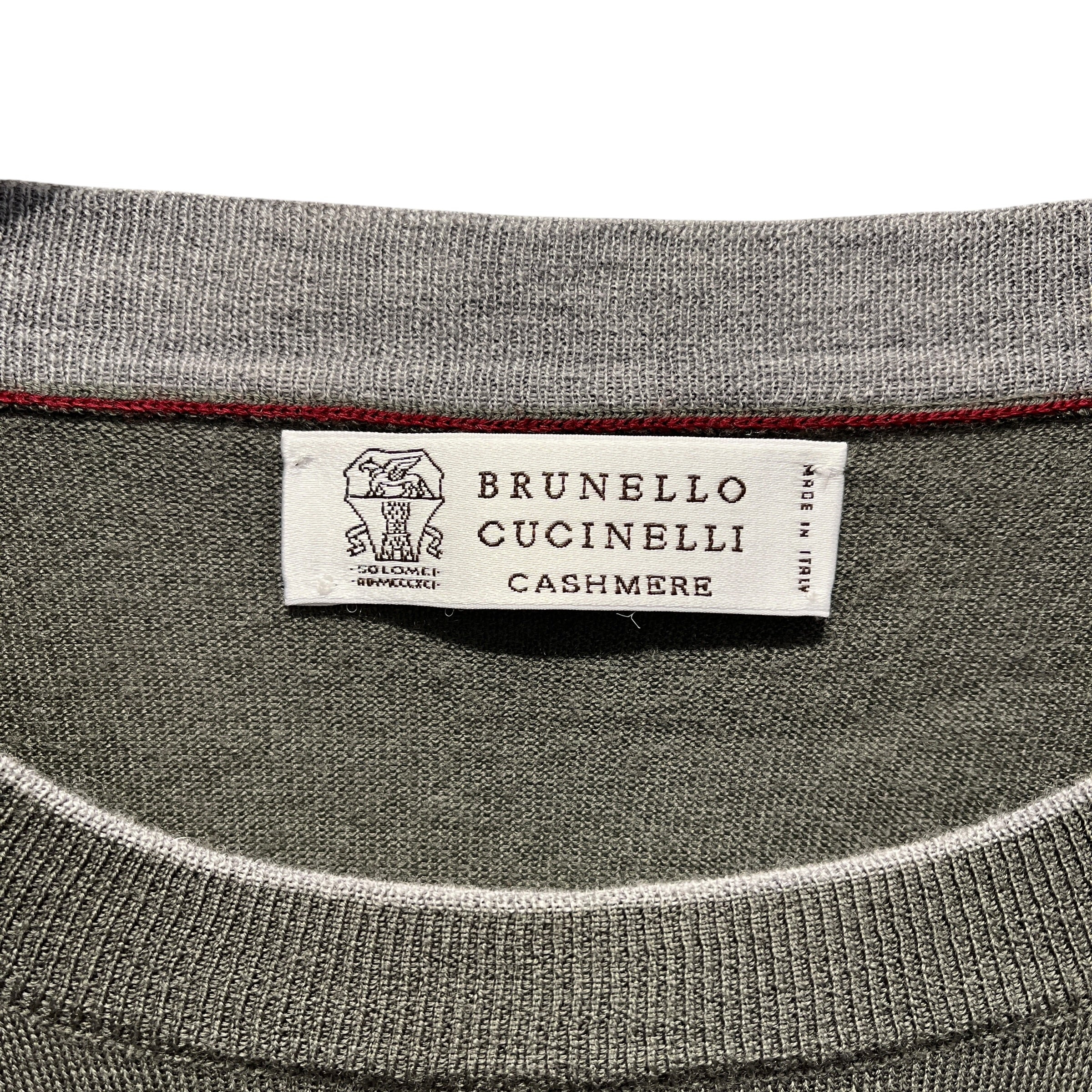 BRUNELLO CUCINELLI/Sweatshirt/XXL/Wool/GRN/Pullover/Green Suede Elbow Trim Sweater view 3