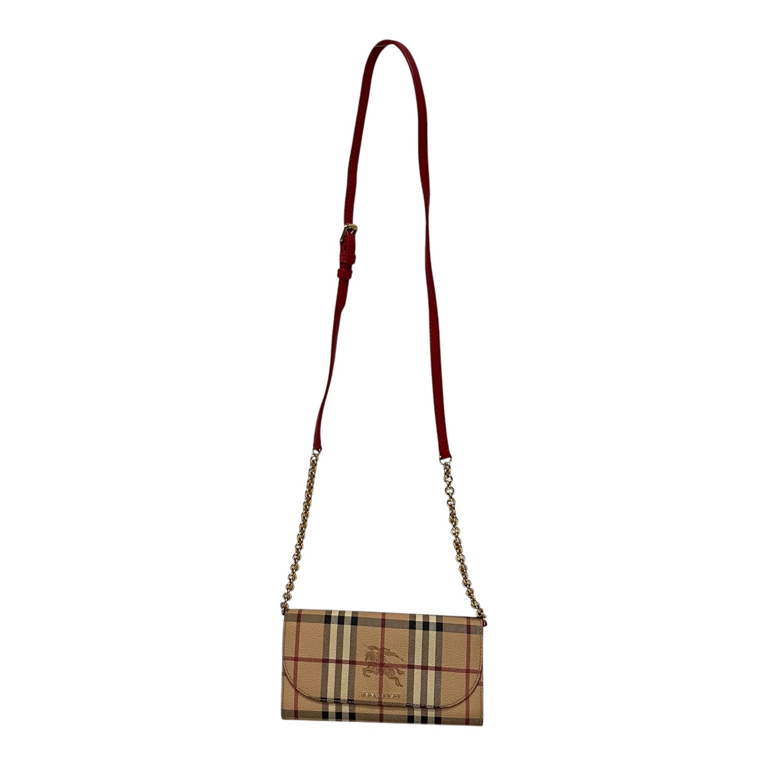 BURBERRY/Cross Body Bag/Plaid/Leather/CML/2010s check henley wallet chai view 1