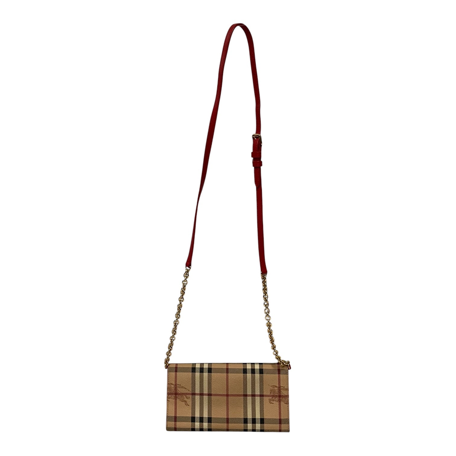 BURBERRY/Cross Body Bag/Plaid/Leather/CML/2010s check henley wallet chai view 2