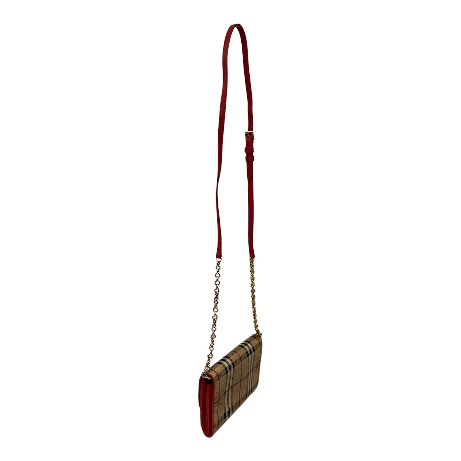 BURBERRY/Cross Body Bag/Plaid/Leather/CML/2010s check henley wallet chai view 3