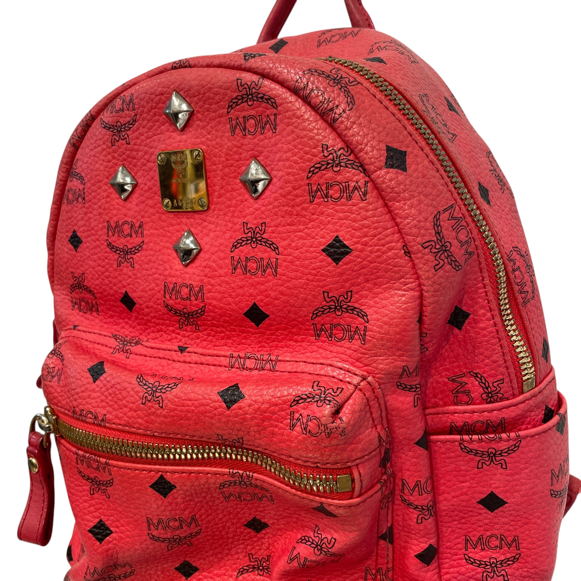 MCM/Bag/Monogram/Leather/PNK/BAckpack view 3