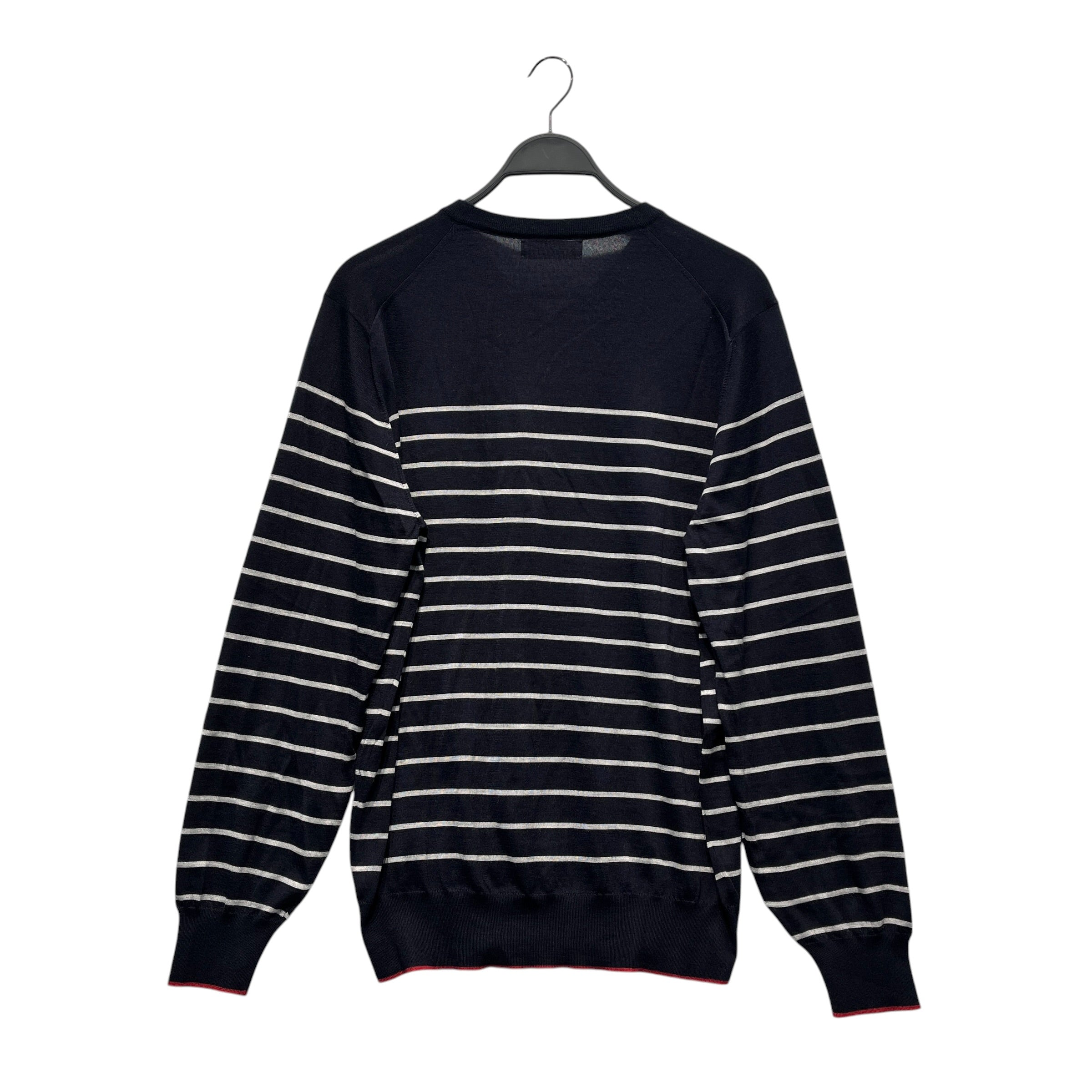 BRUNELLO CUCINELLI/Sweatshirt/XXL/Stripe/Wool/NVY/Pullover/Navy Blue Stripe Wool Swtshirt view 2
