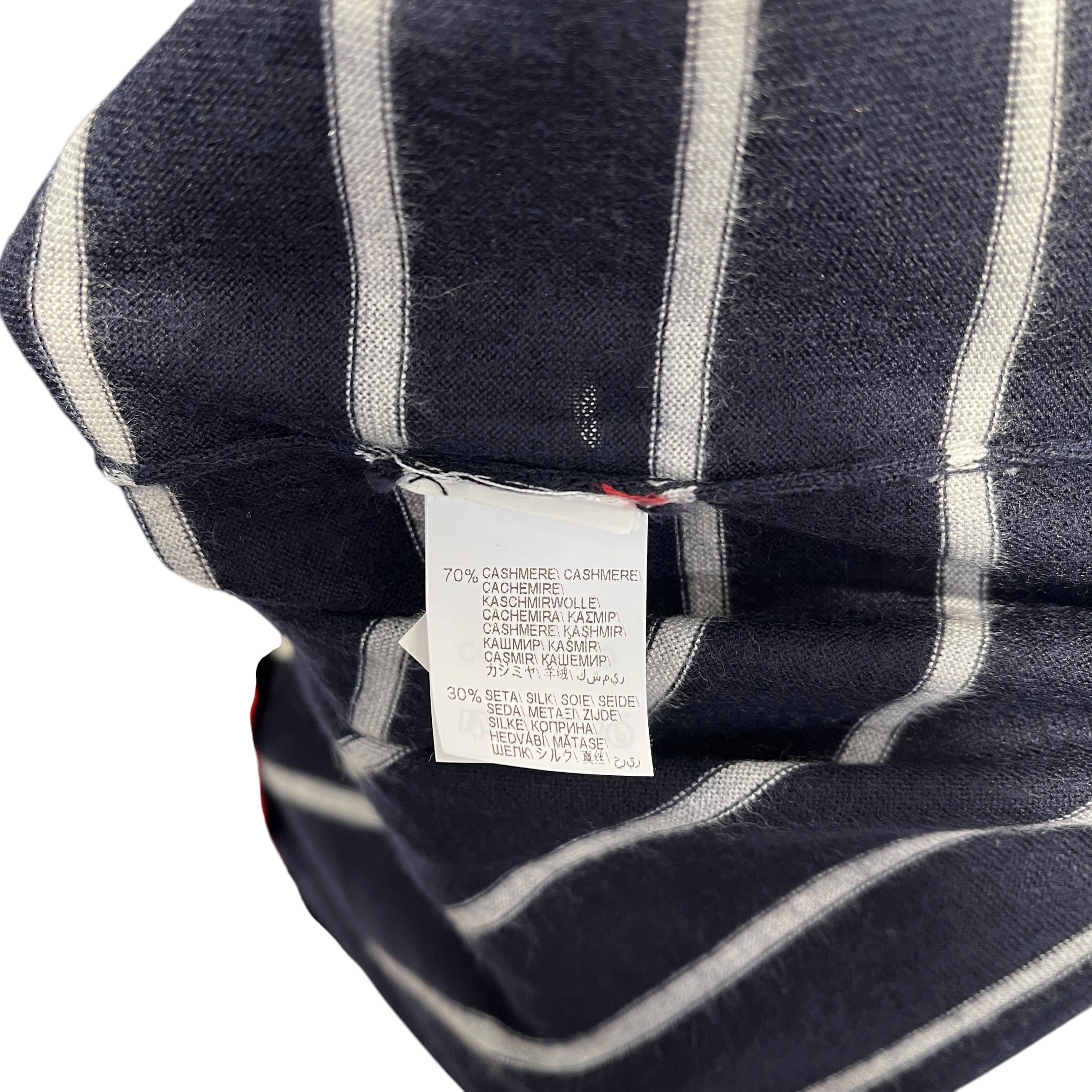 BRUNELLO CUCINELLI/Sweatshirt/XXL/Stripe/Wool/NVY/Pullover/Navy Blue Stripe Wool Swtshirt view 4