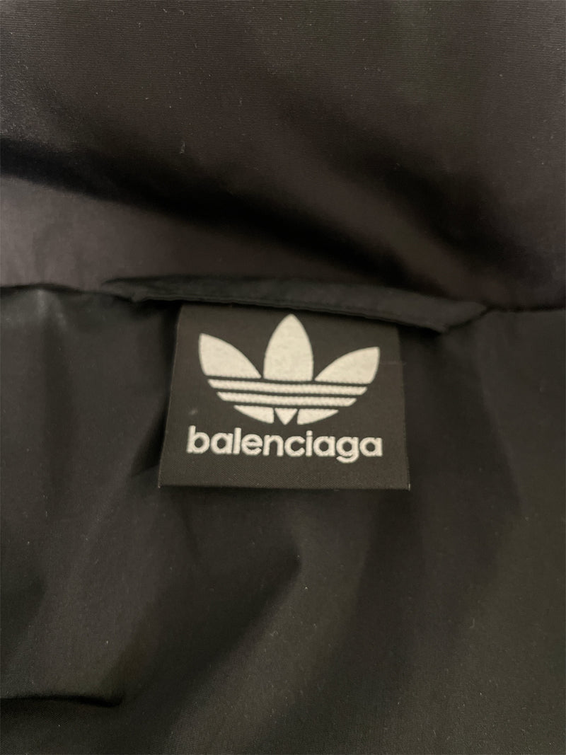 BALENCIAGA/adidas/Puffer Jkt/48/Nylon/BLK/Stripe/pillow puffer