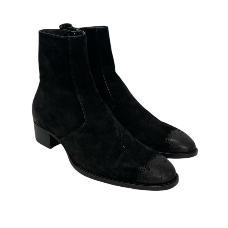 SAINT LAURENT/Chelsea Boots/EU 40/Suede/BLK/Side Zip/WYATT