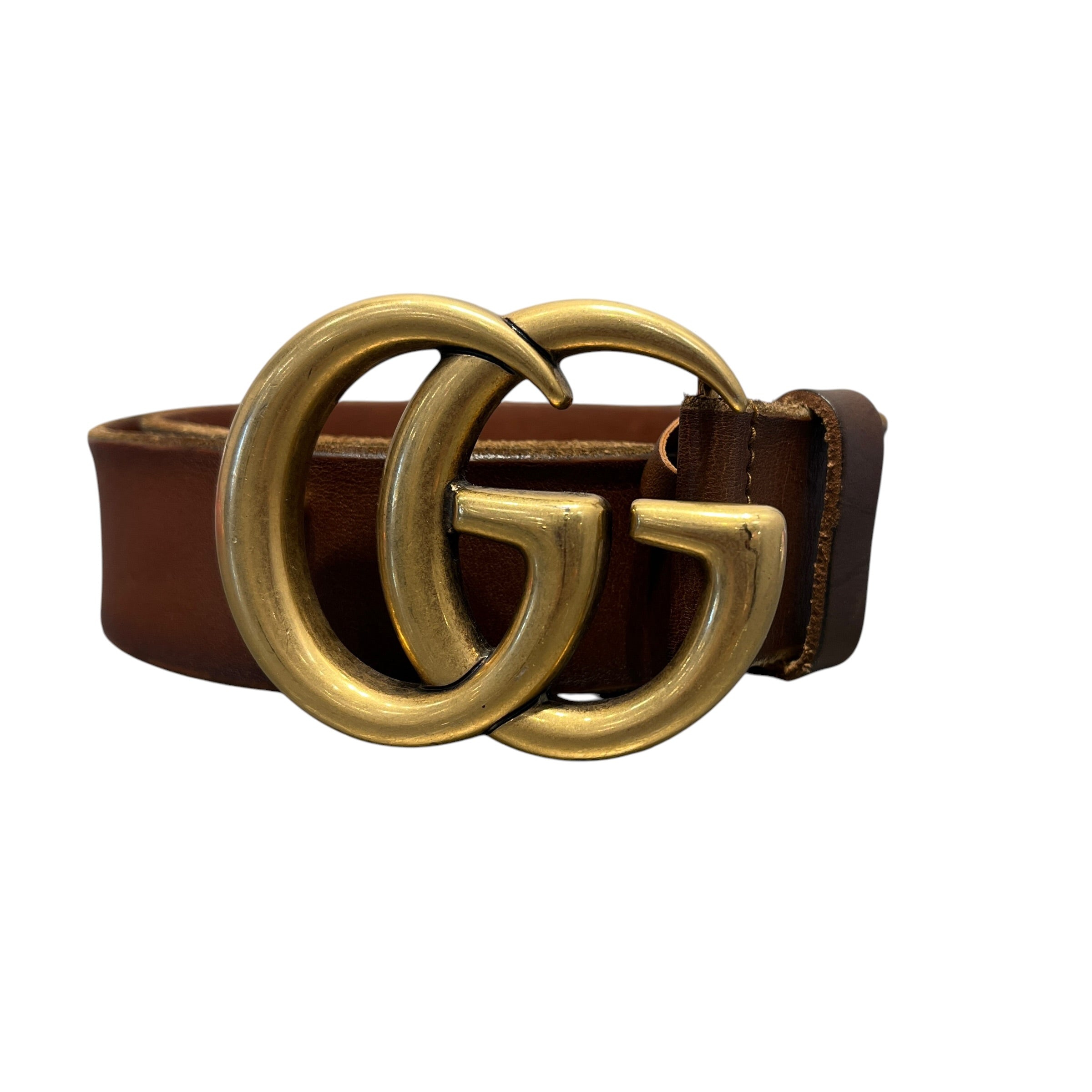 GUCCI/Belt/Leather/BRW/L's/Double G Logo Marmont Belt view 1