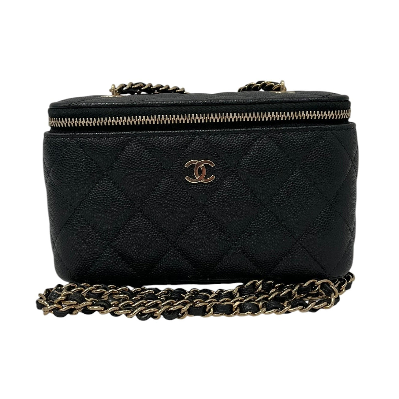 CHANEL/Cross Body Bag/Leather/BLK/CAVIAR LEATHER MAKEUP BAG view 1