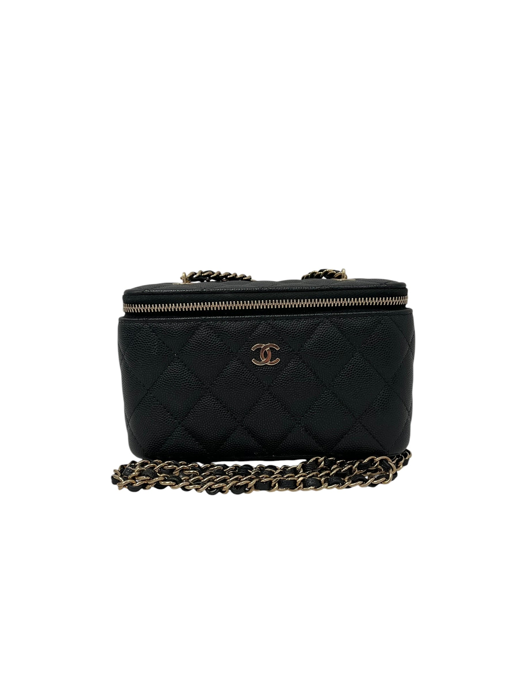 CHANEL/Cross Body Bag/Leather/BLK/CAVIAR LEATHER MAKEUP BAG view 1