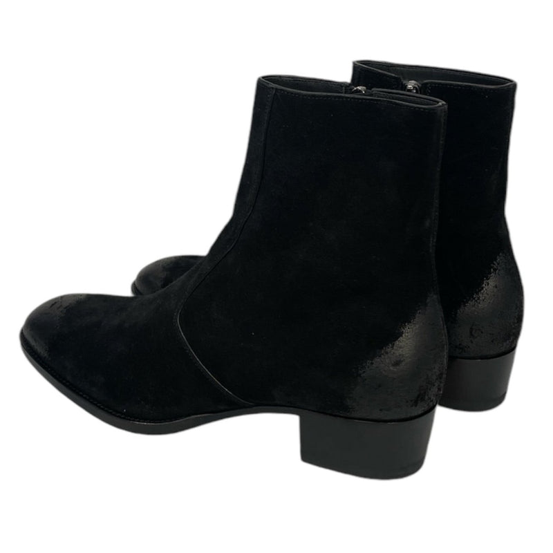 SAINT LAURENT/Chelsea Boots/EU 40/Suede/BLK/Side Zip/WYATT