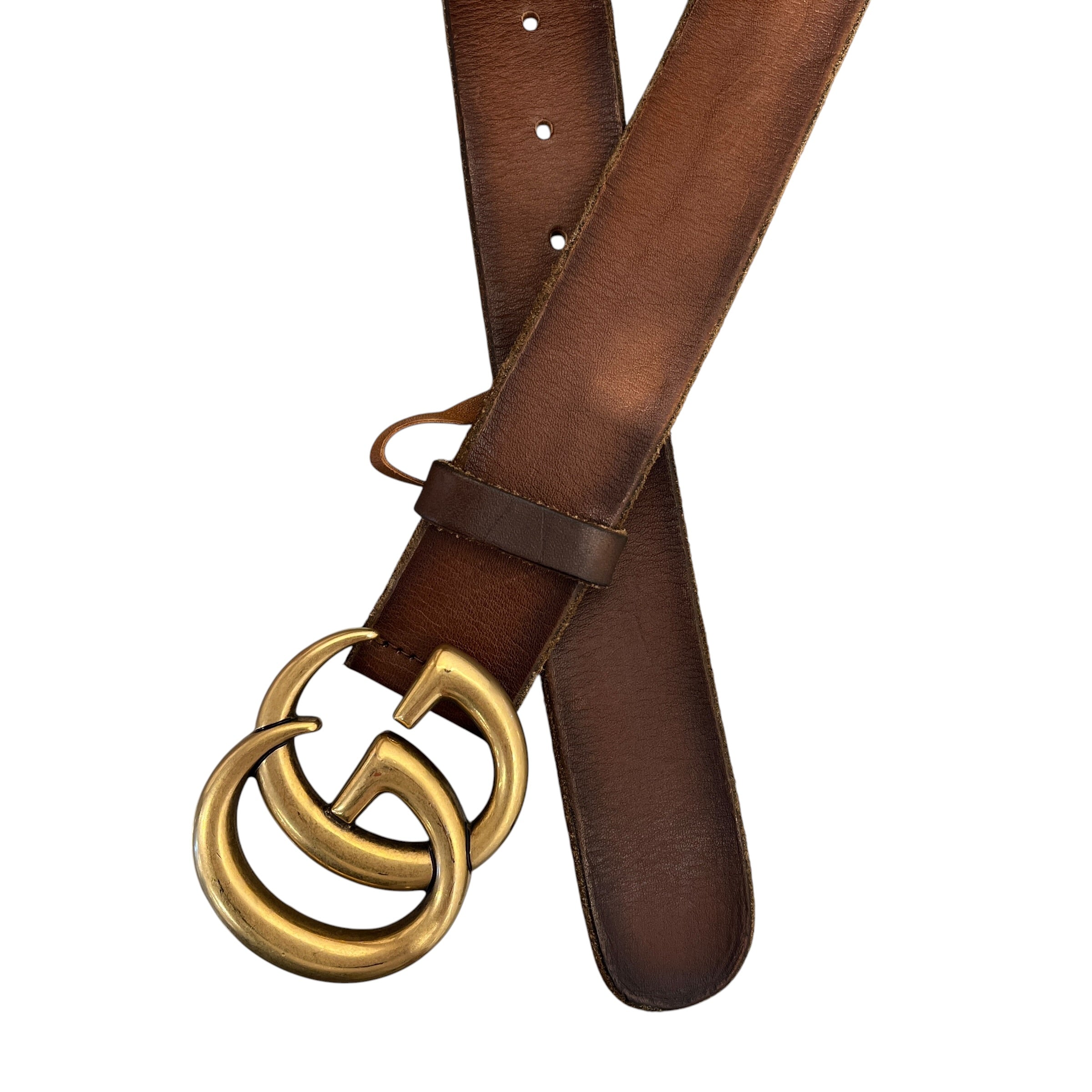 GUCCI/Belt/Leather/BRW/L's/Double G Logo Marmont Belt view 2