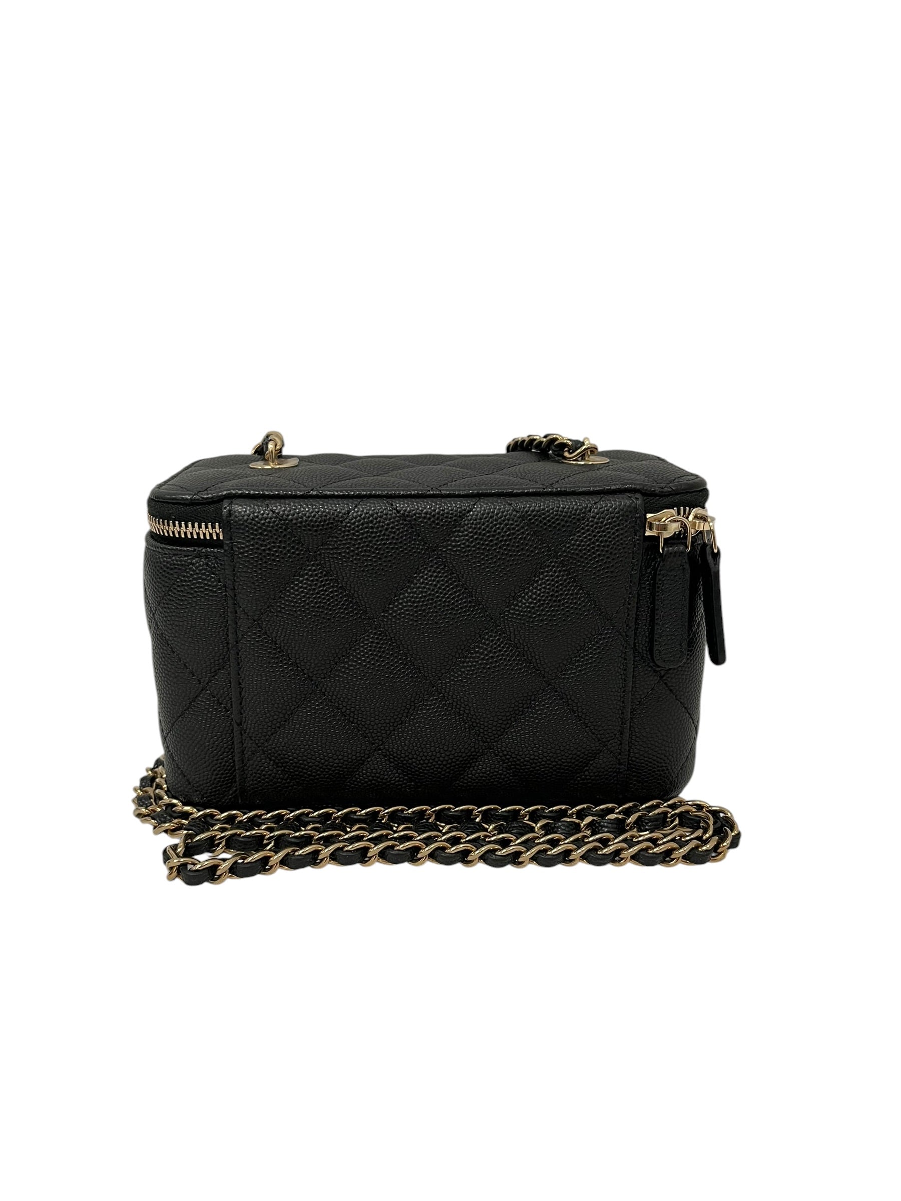 CHANEL/Cross Body Bag/Leather/BLK/CAVIAR LEATHER MAKEUP BAG view 2