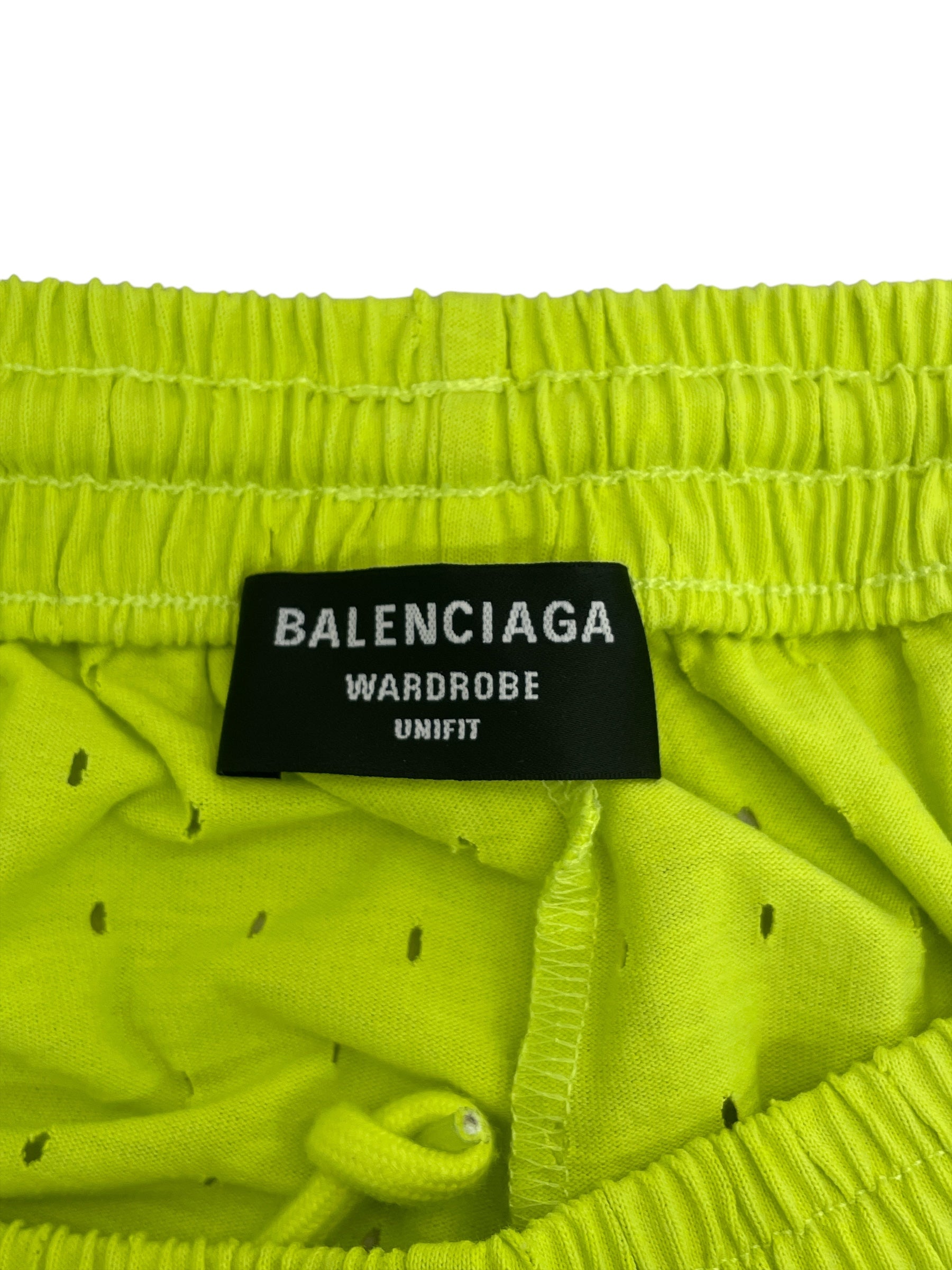 BALENCIAGA/Shorts/S/Cotton/YEL/Perforated Track Shorts view 3