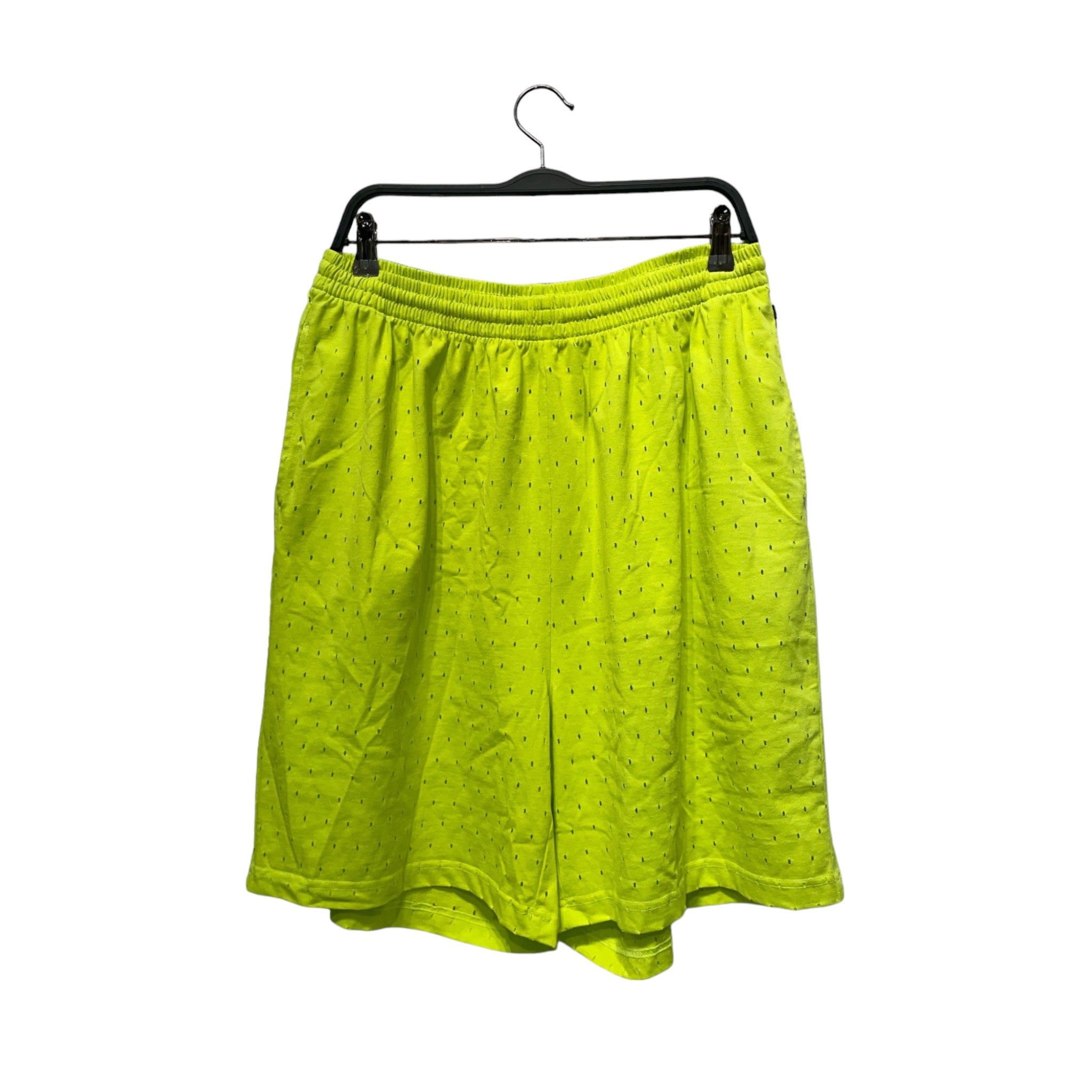 BALENCIAGA/Shorts/S/Cotton/YEL/Perforated Track Shorts view 1