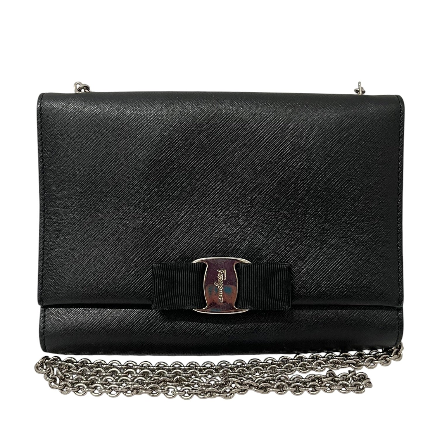 Salvatore Ferragamo/Cross Body Bag/Leather/BLK/AU-22/B558 view 1