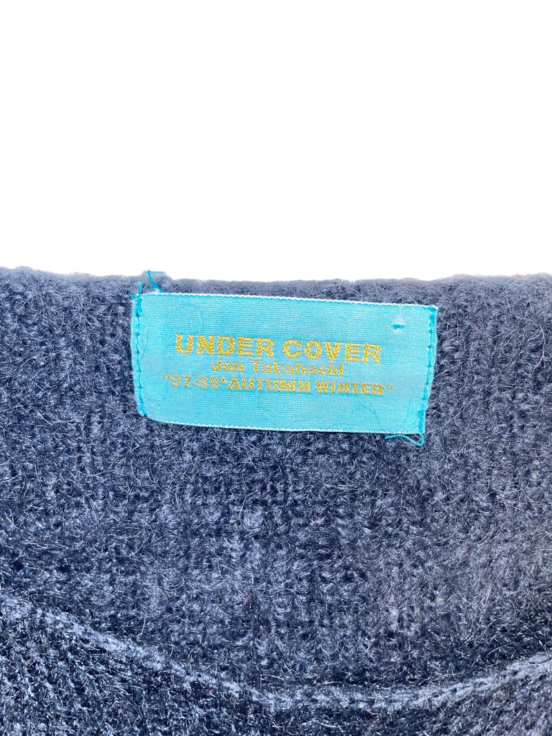 UNDERCOVER///Sweater/S/Border/Wool/GRY//M [Designers] Essentials/