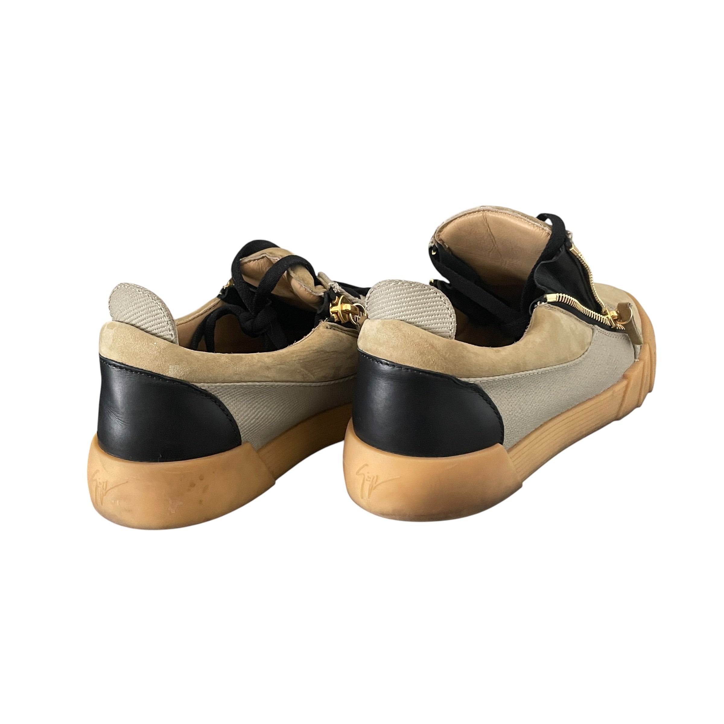 Giuseppe Zanotti/Low-Sneakers/EU 44/Suede/BEG/Side Zip view 2
