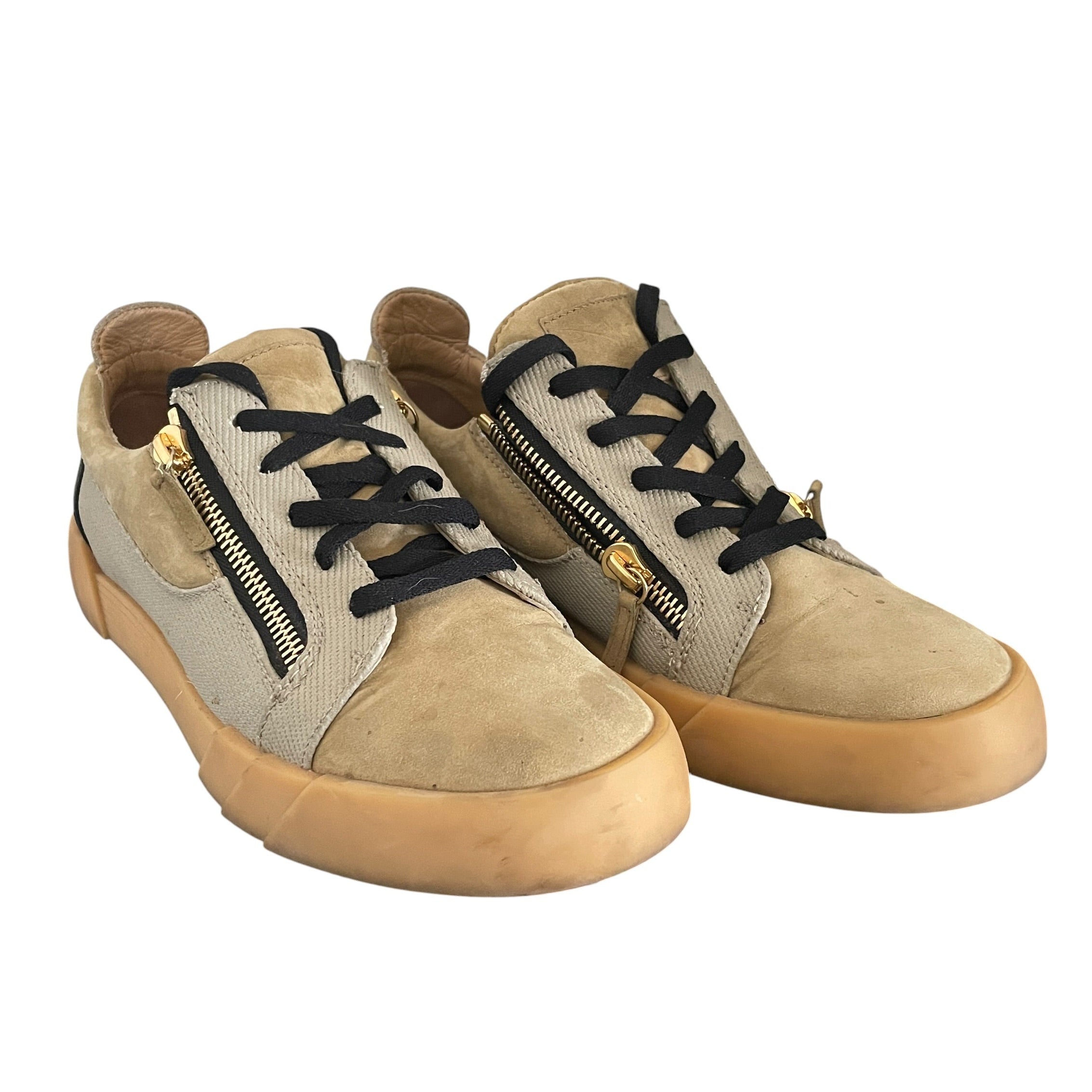 Giuseppe Zanotti/Low-Sneakers/EU 44/Suede/BEG/Side Zip view 1