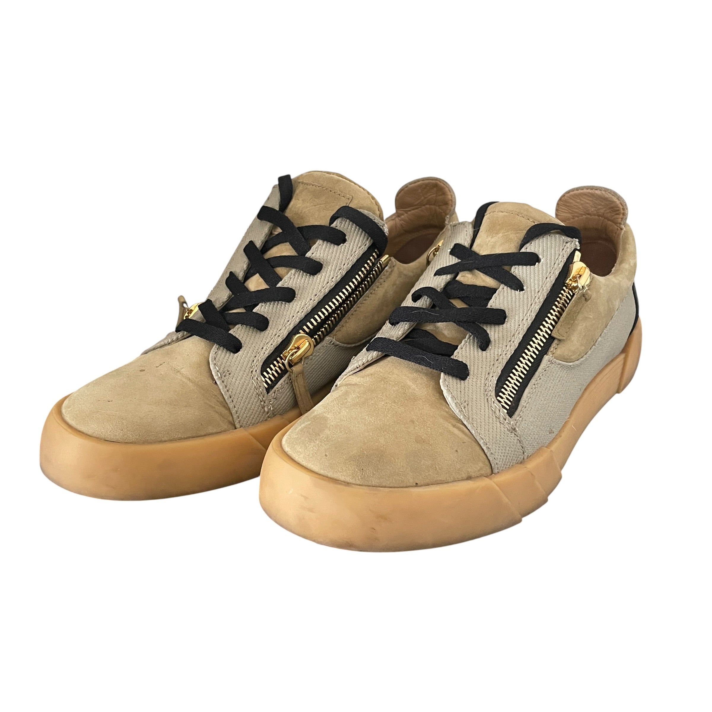 Giuseppe Zanotti/Low-Sneakers/EU 44/Suede/BEG/Side Zip view 1