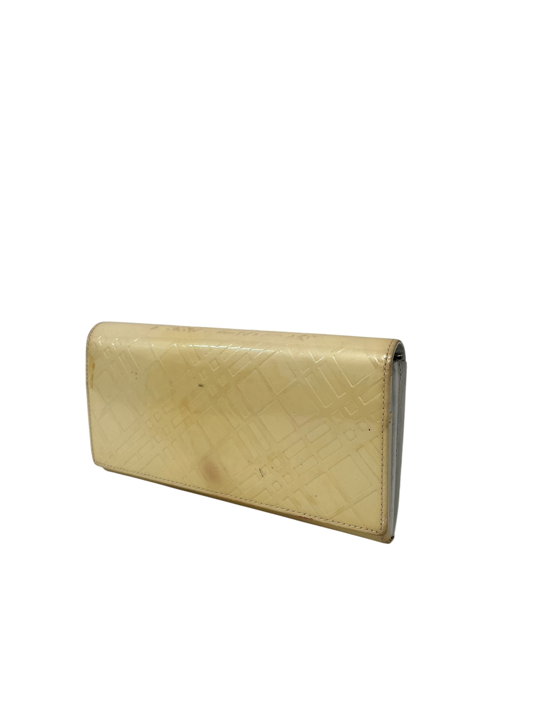 BURBERRY/Long Wallet/Leather/CRM/EMBOSSED PLAID, PATENT view 1