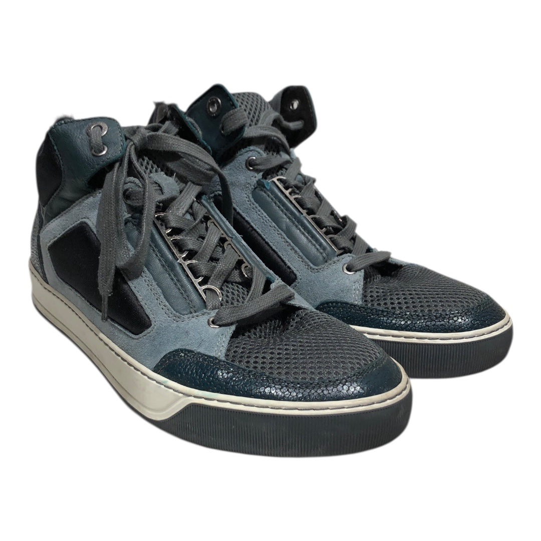LANVIN/Hi-Sneakers/US 8/Leather/BLK/Suede/Leather Gry/Blk Sneakers view 1